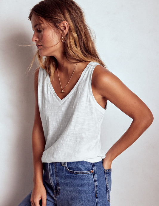 Sophie Slub Vest-White