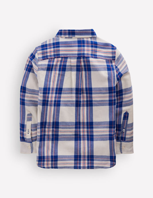 Cosy Cotton Check Shirt-Papyrus and Surf The Web Check