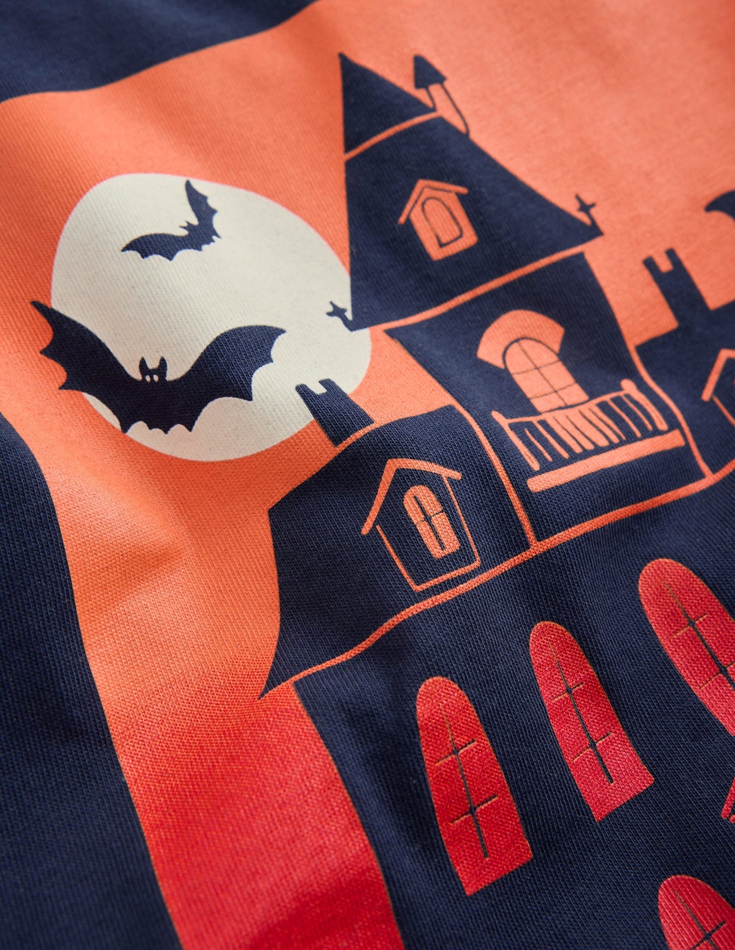 Long Sleeve Glow T-shirt-French Navy, Halloween Castle