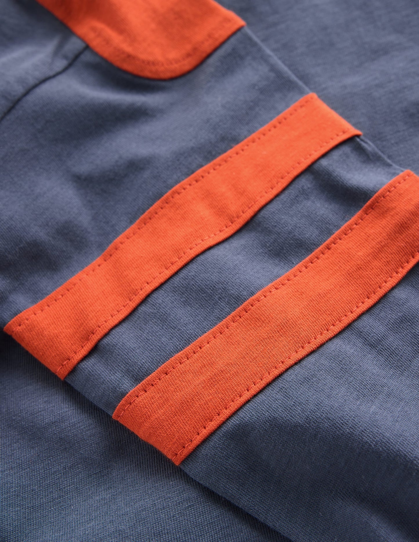 Colour Block T-shirt-Navy