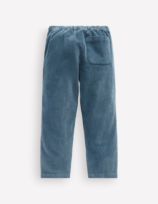 Easy Straight Cord Trousers-Storm Blue