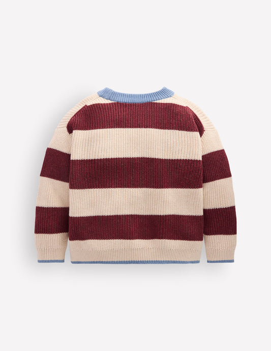 Chunky Cotton Jumper-Sweet Cherry Stripe