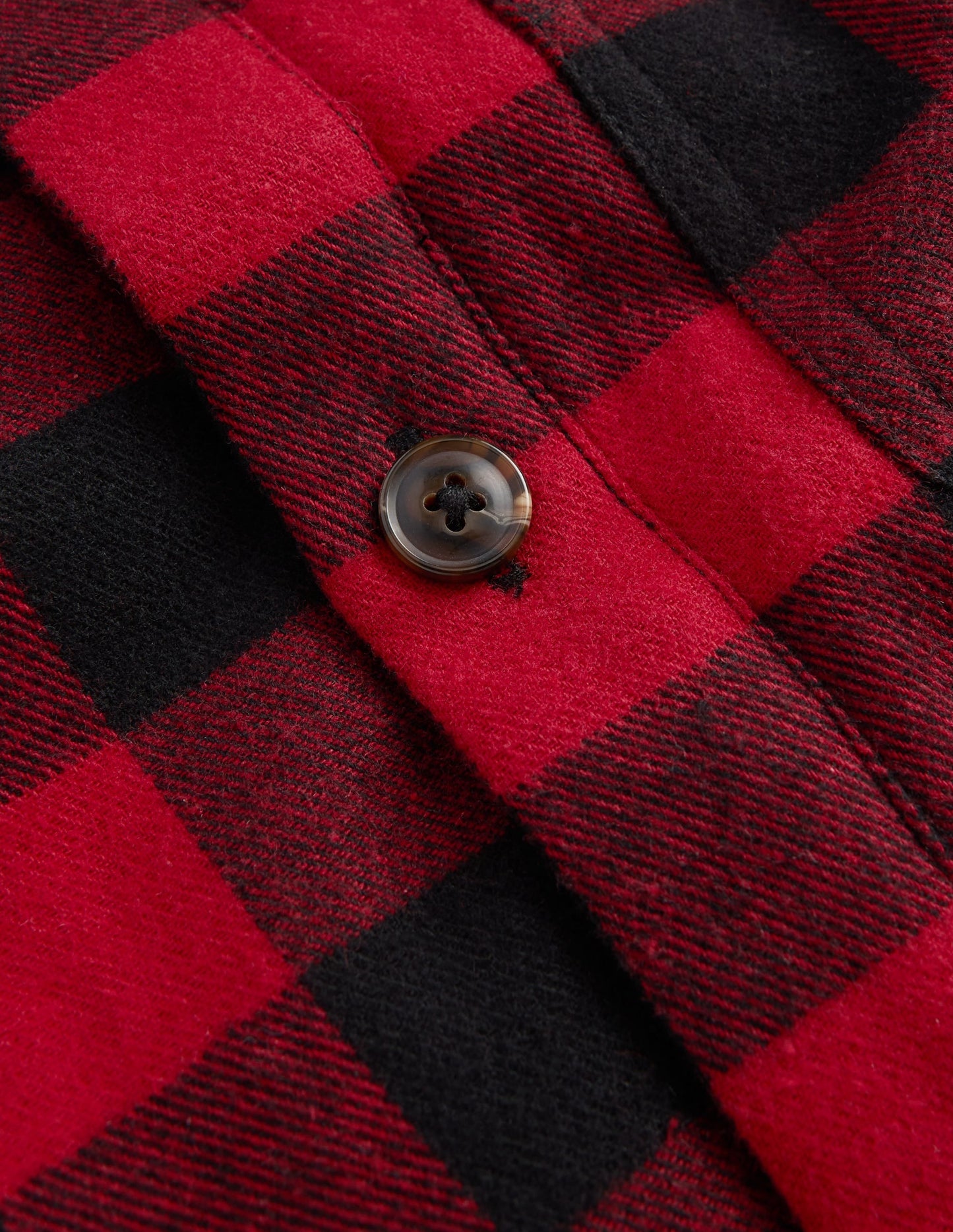 Borg Lined Hooded Shirt-Red/Blue Gingham