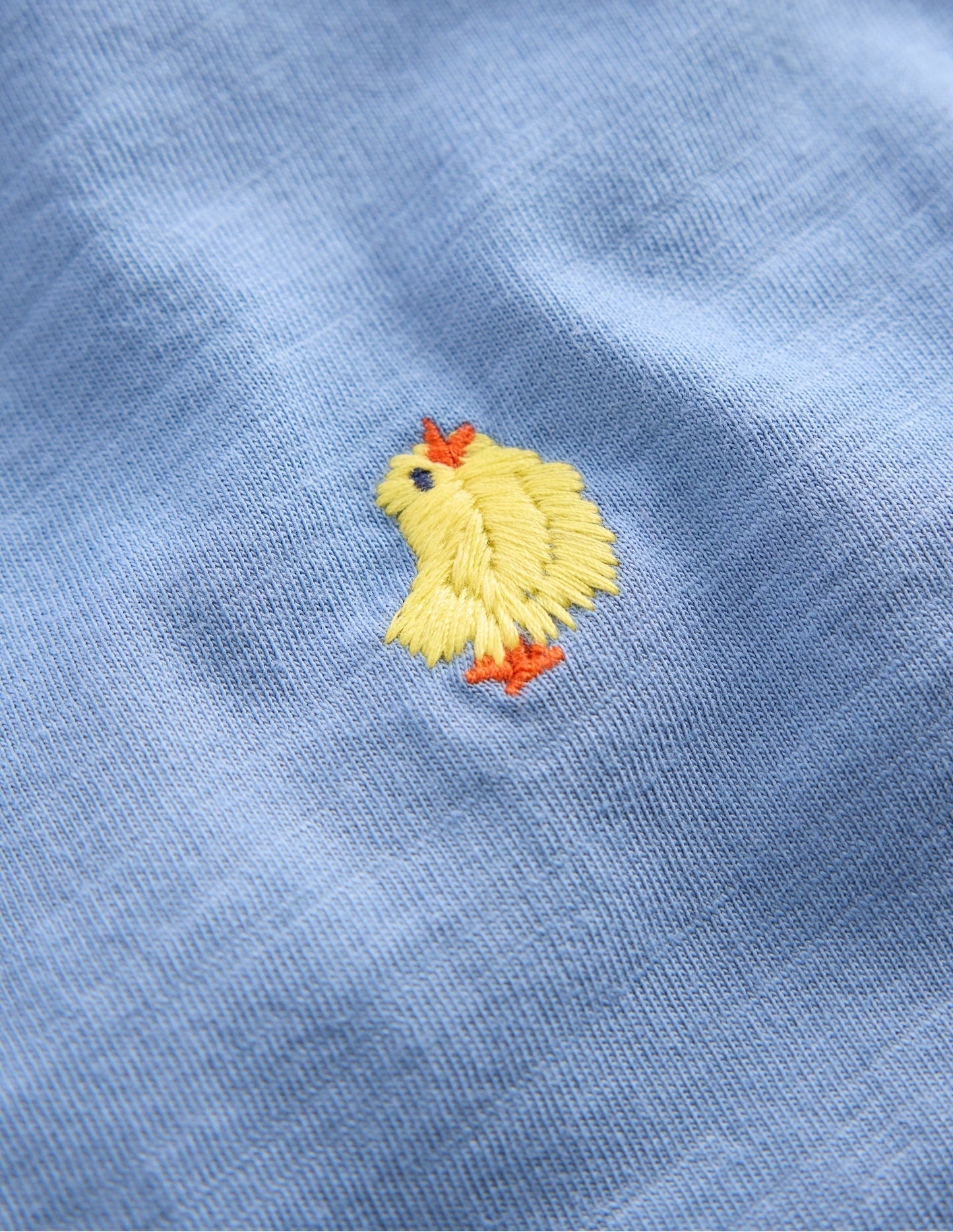 Embroidered Slub Polo Shirt-Chicks