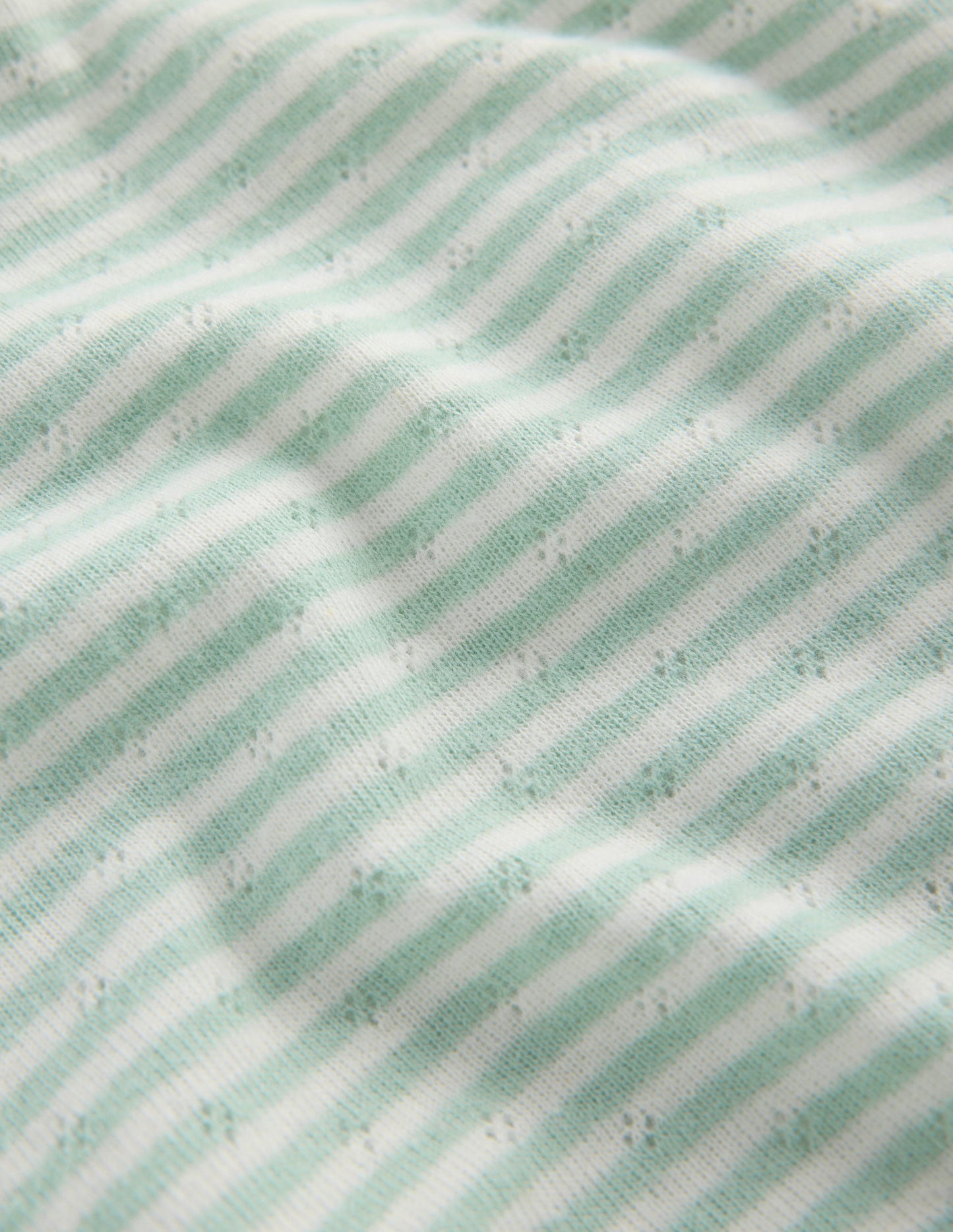 Long Sleeve Pointelle Top-Misty Blue Stripe