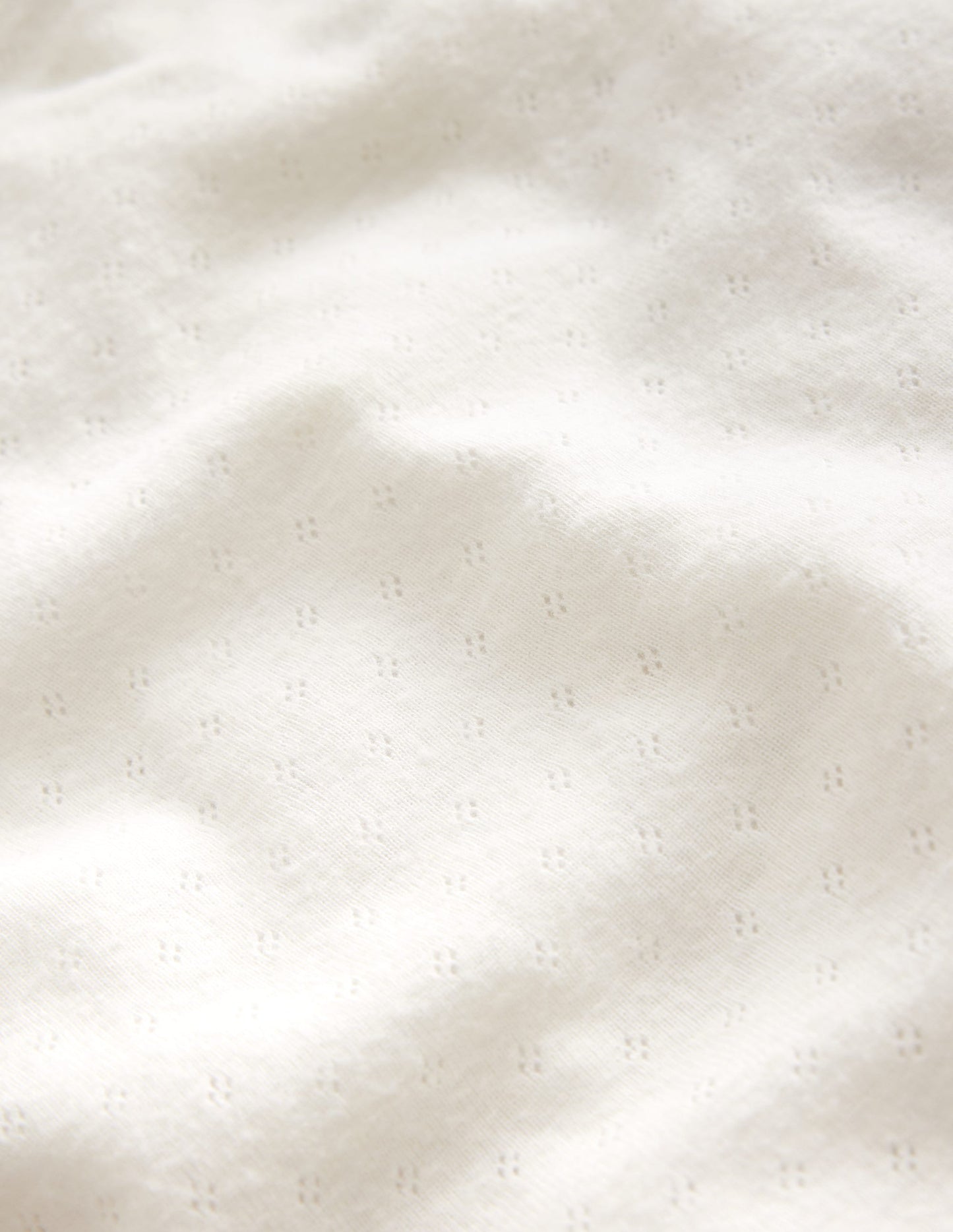 Long Sleeve Pointelle Top-Soft Ivory