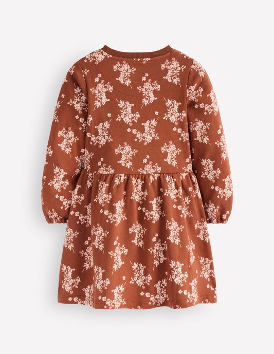 Minna Sweatshirt Dress-Brown Floral