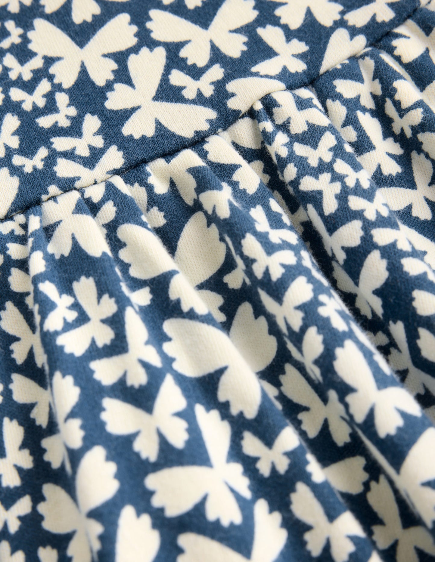 Twirly Jersey Dress-Blue Butterfly
