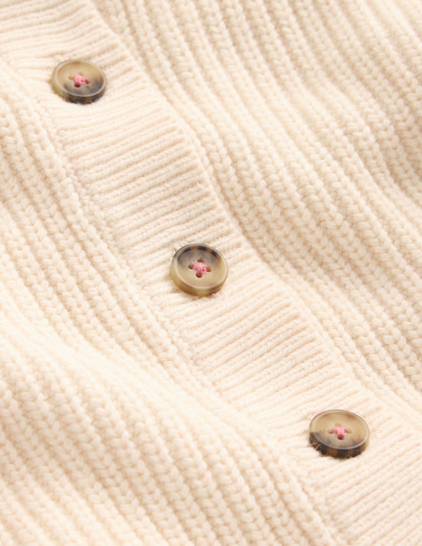 Chunky Everyday Cardigan-Ecru Marl
