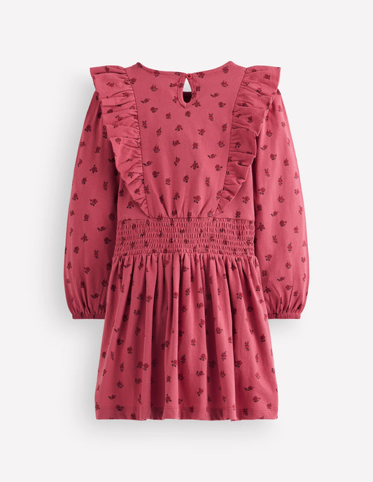 Suki Shirred Jersey Dress-Pink Bud Floral