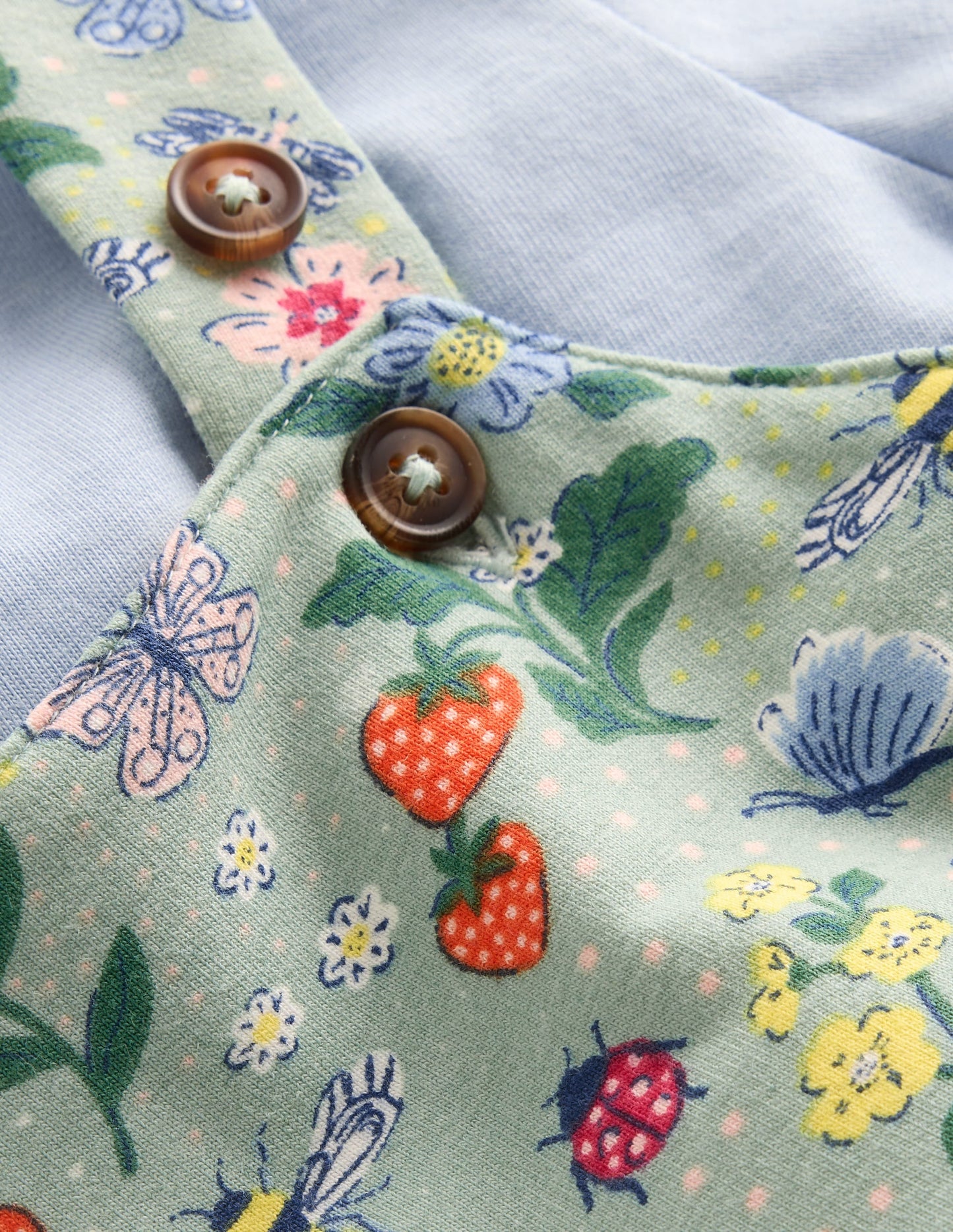 Jersey Dungarees Set-Green Bee Garden