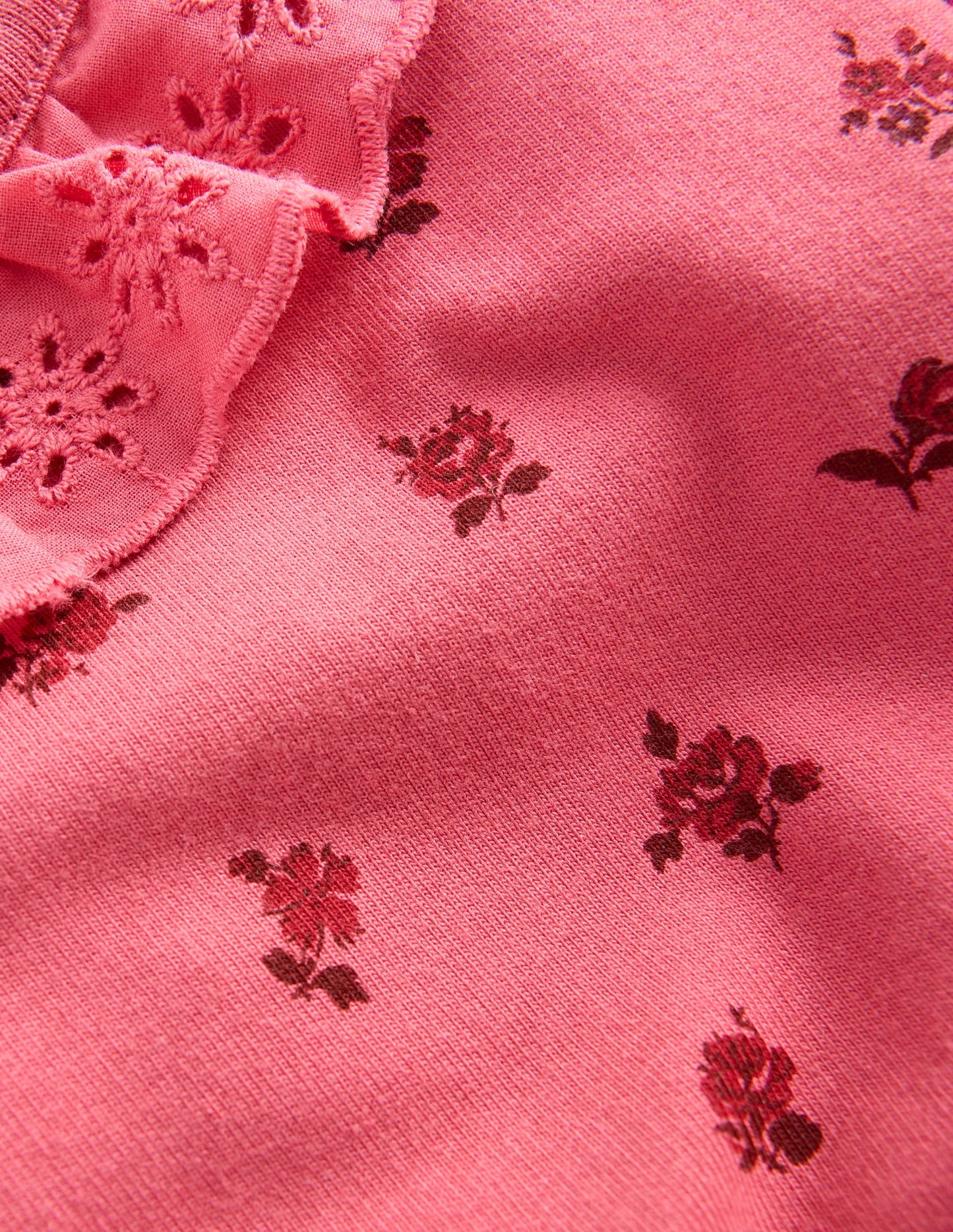 Ruffle Neck Sweatshirt Set-Holly Berry Vintage Rose