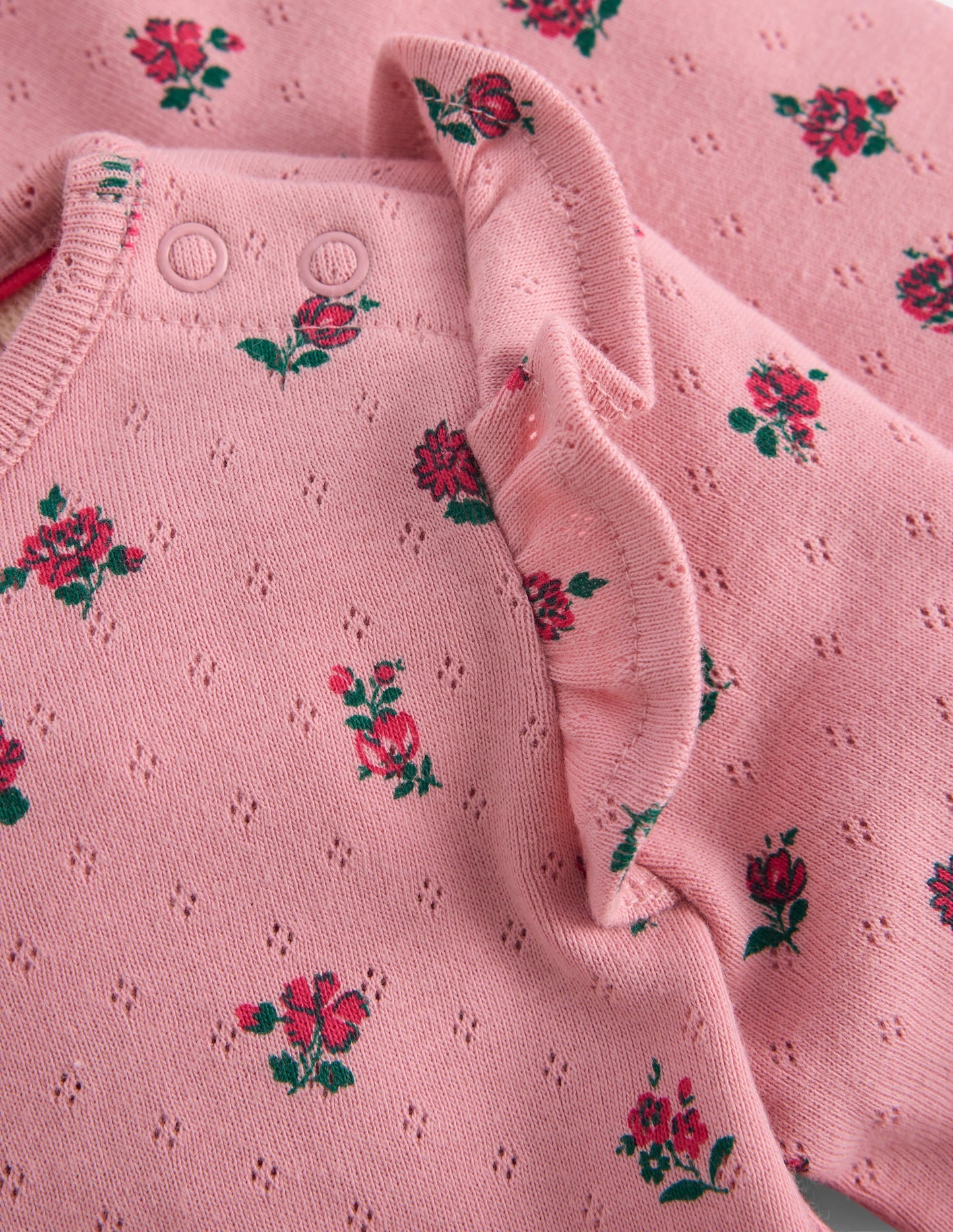 Cotton Pointelle Set-Pink Spaced Floral