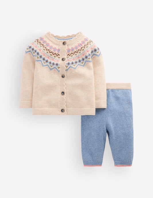 Fair Isle Knitted Play Set-Oatmeal Marl