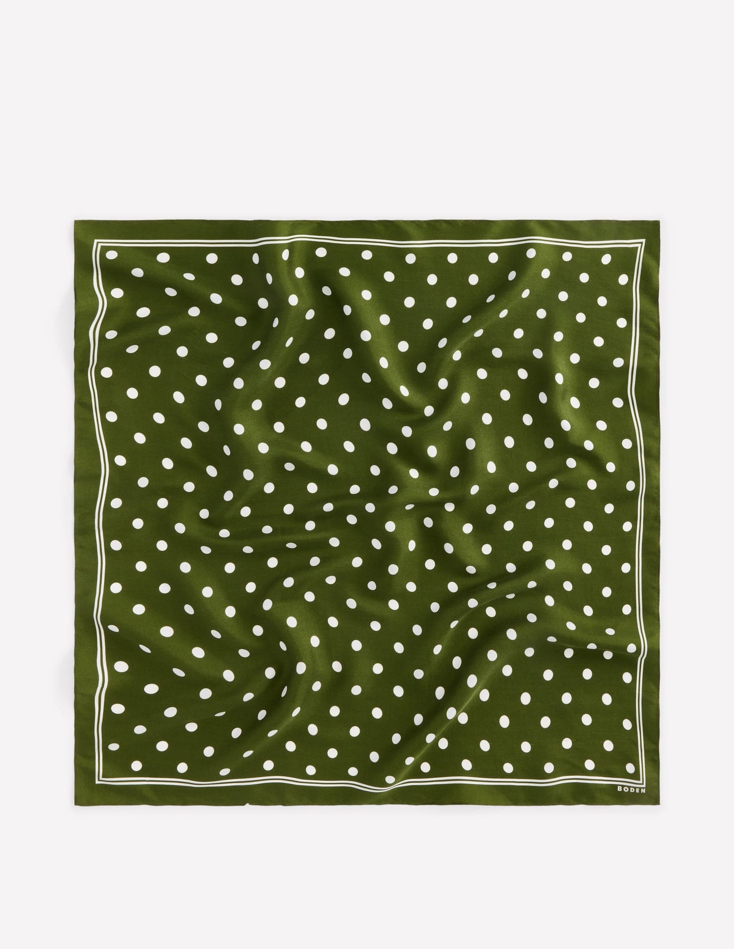Elisabeth Silk Square Scarf-Chive, Spot
