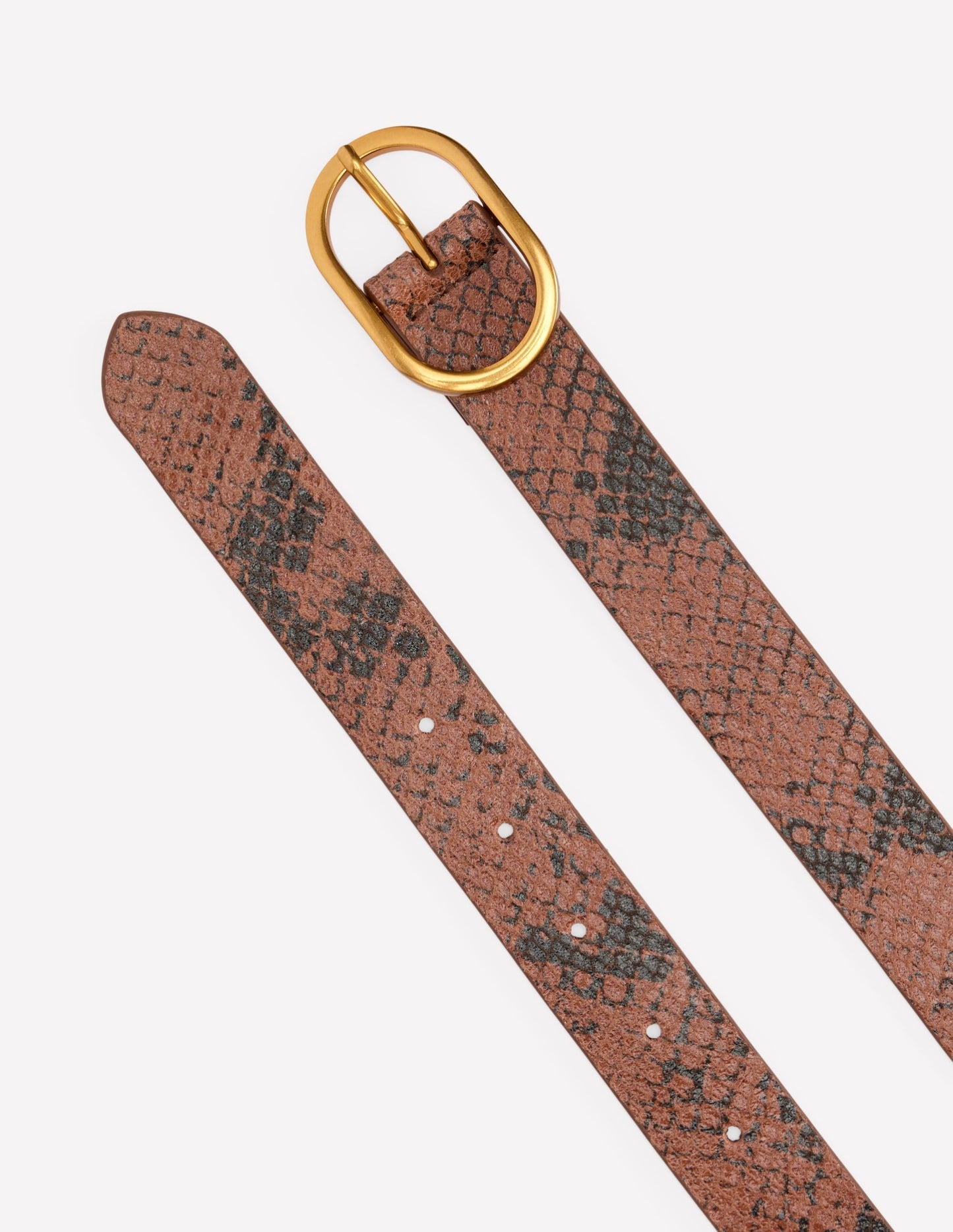 Classic Leather Belt-Brown Snake Print