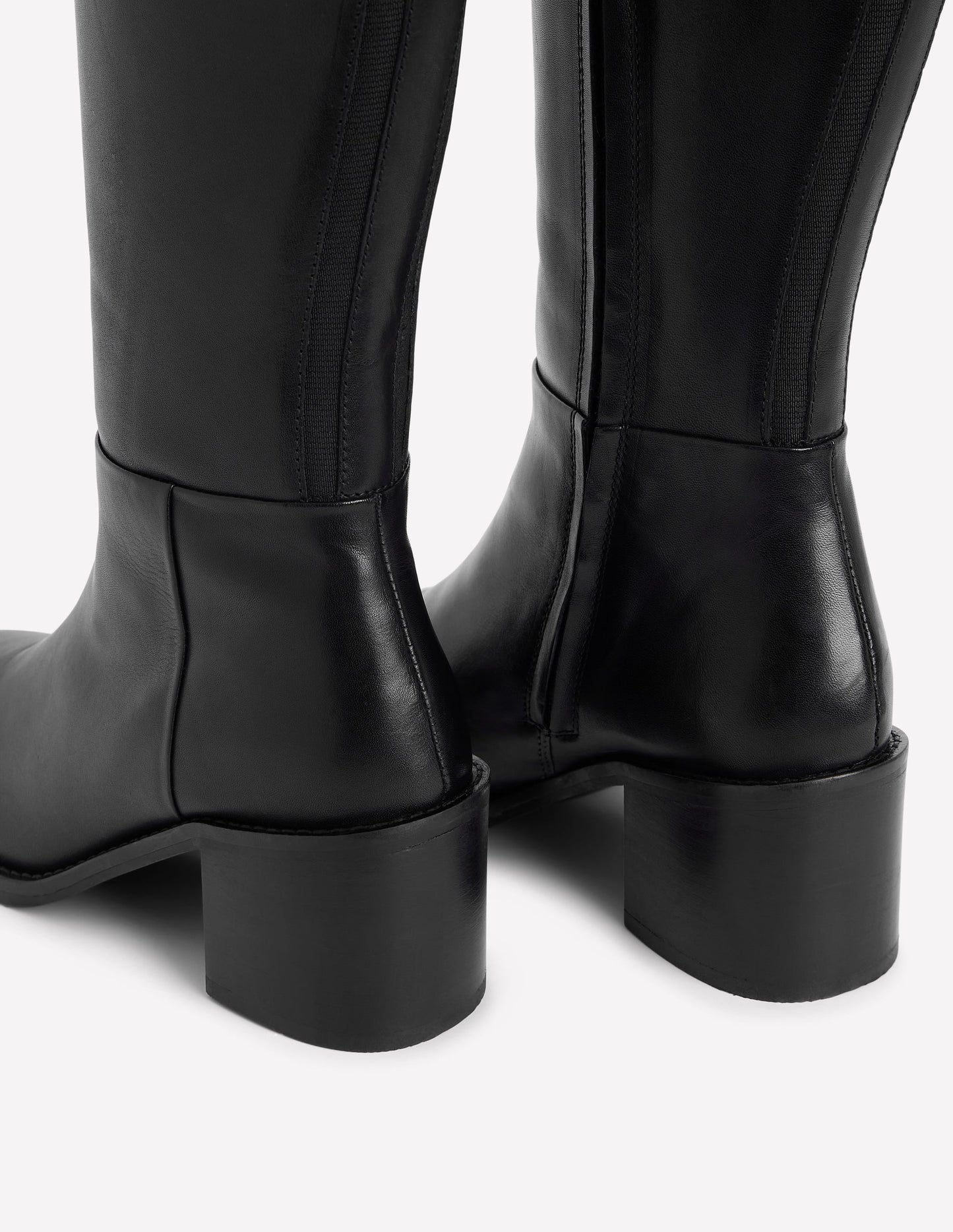 Buckle Detail Knee Boot-Black