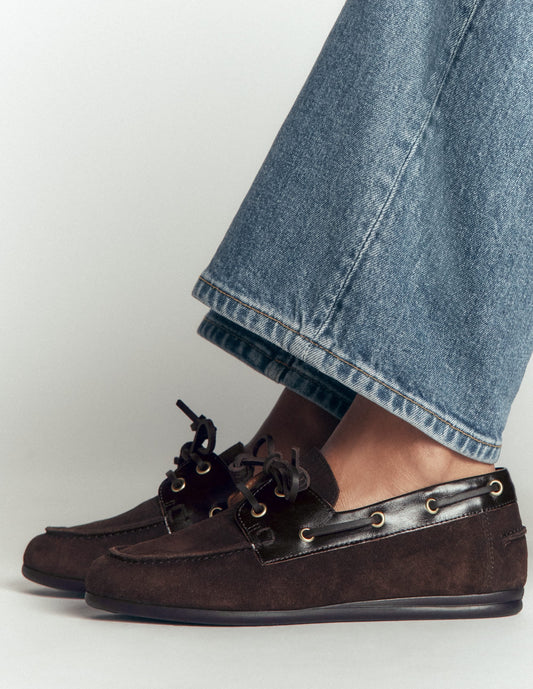 Lace-Up Boat Shoes-Bitter Chocolate