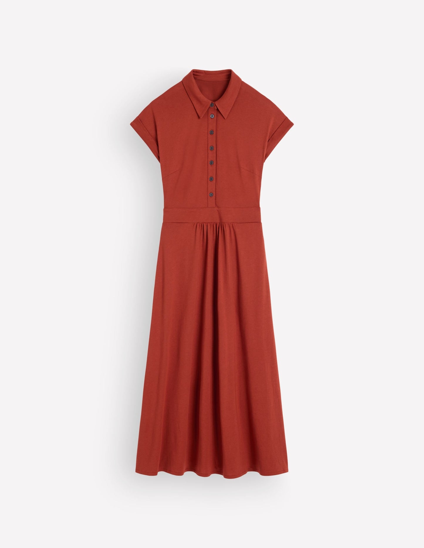 Fae Jersey Shirt Dress-Burnt Orange