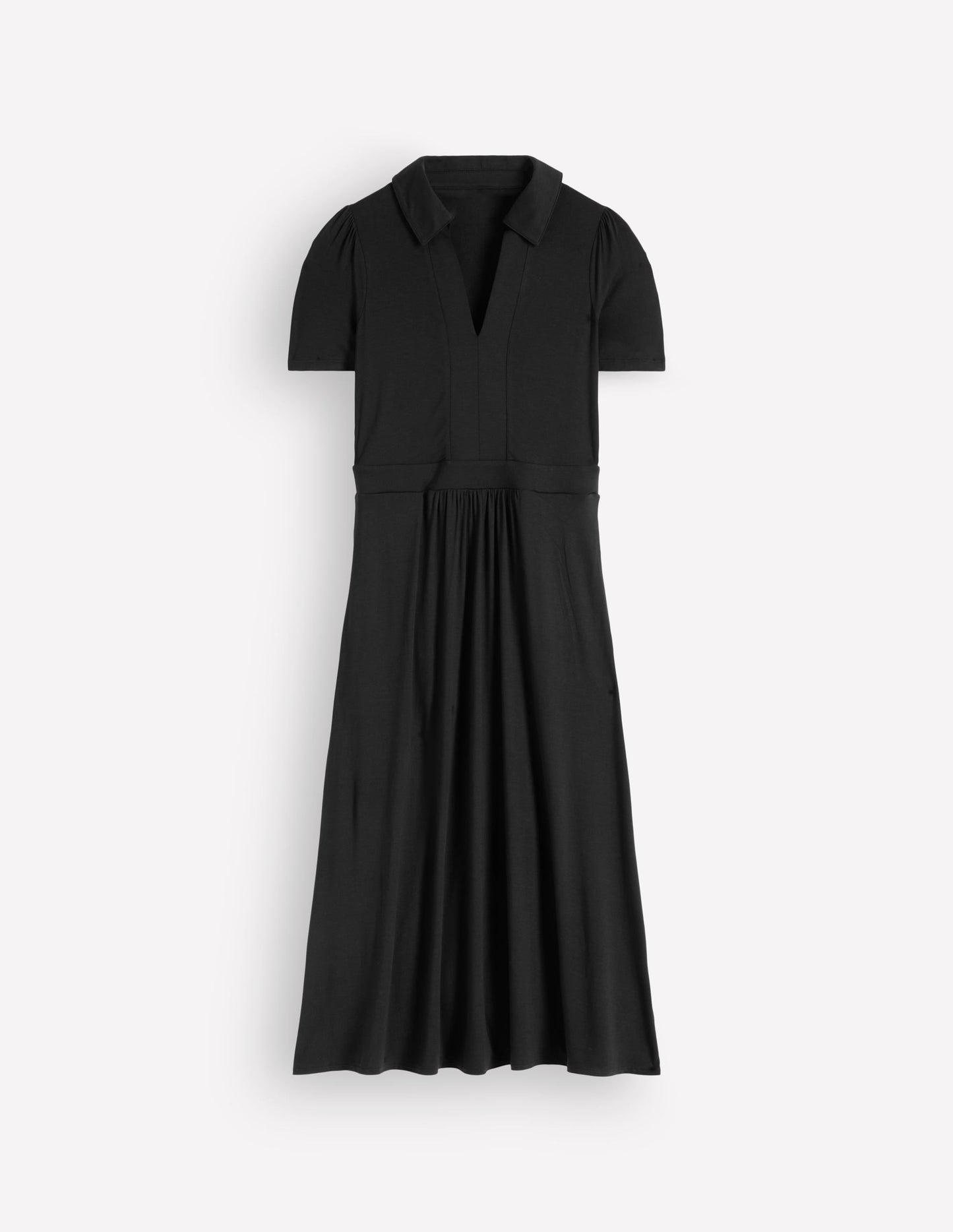 Heidi Jersey Midi Tea Dress-Black