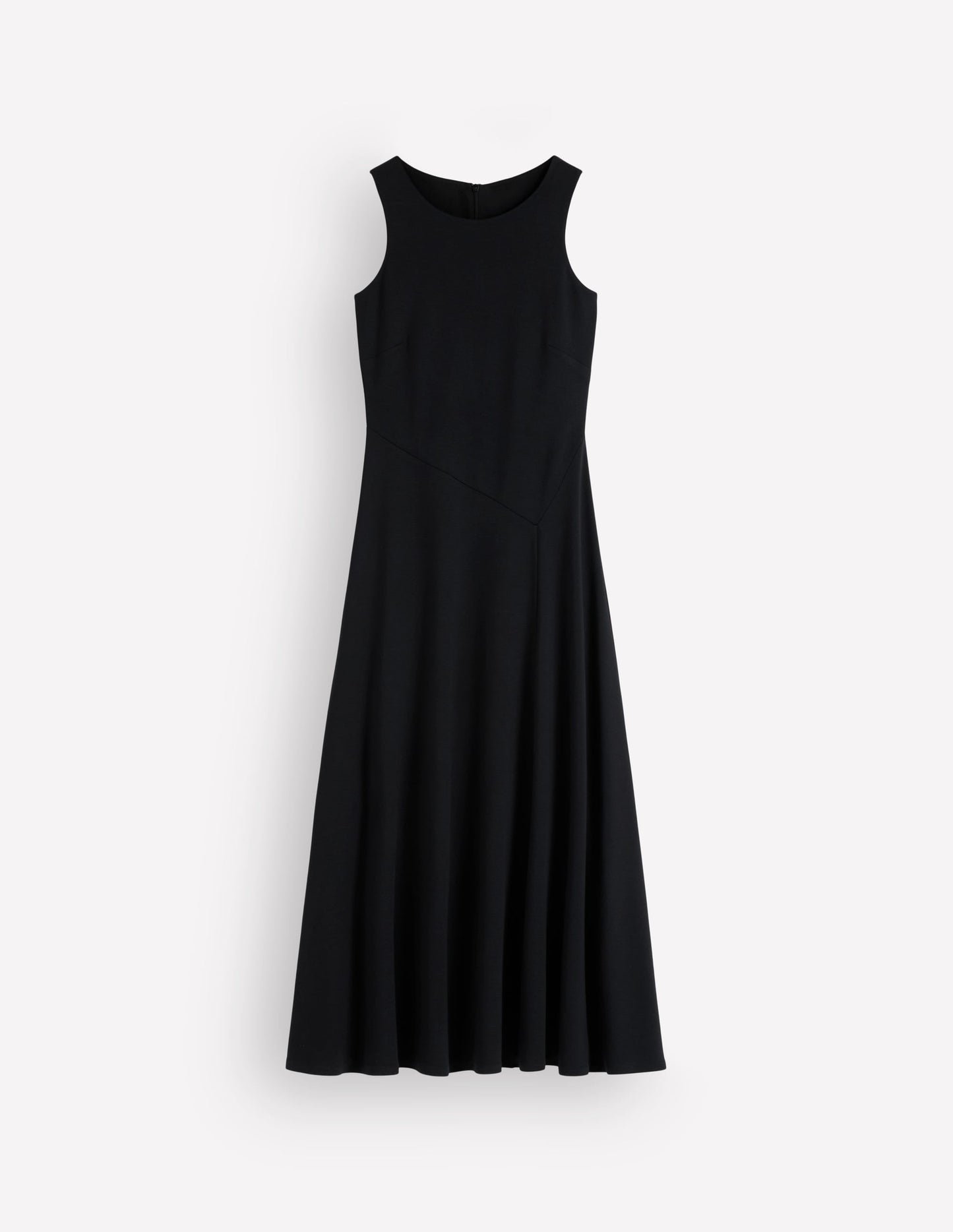 Asymetric Ponte Midi Dress-Black