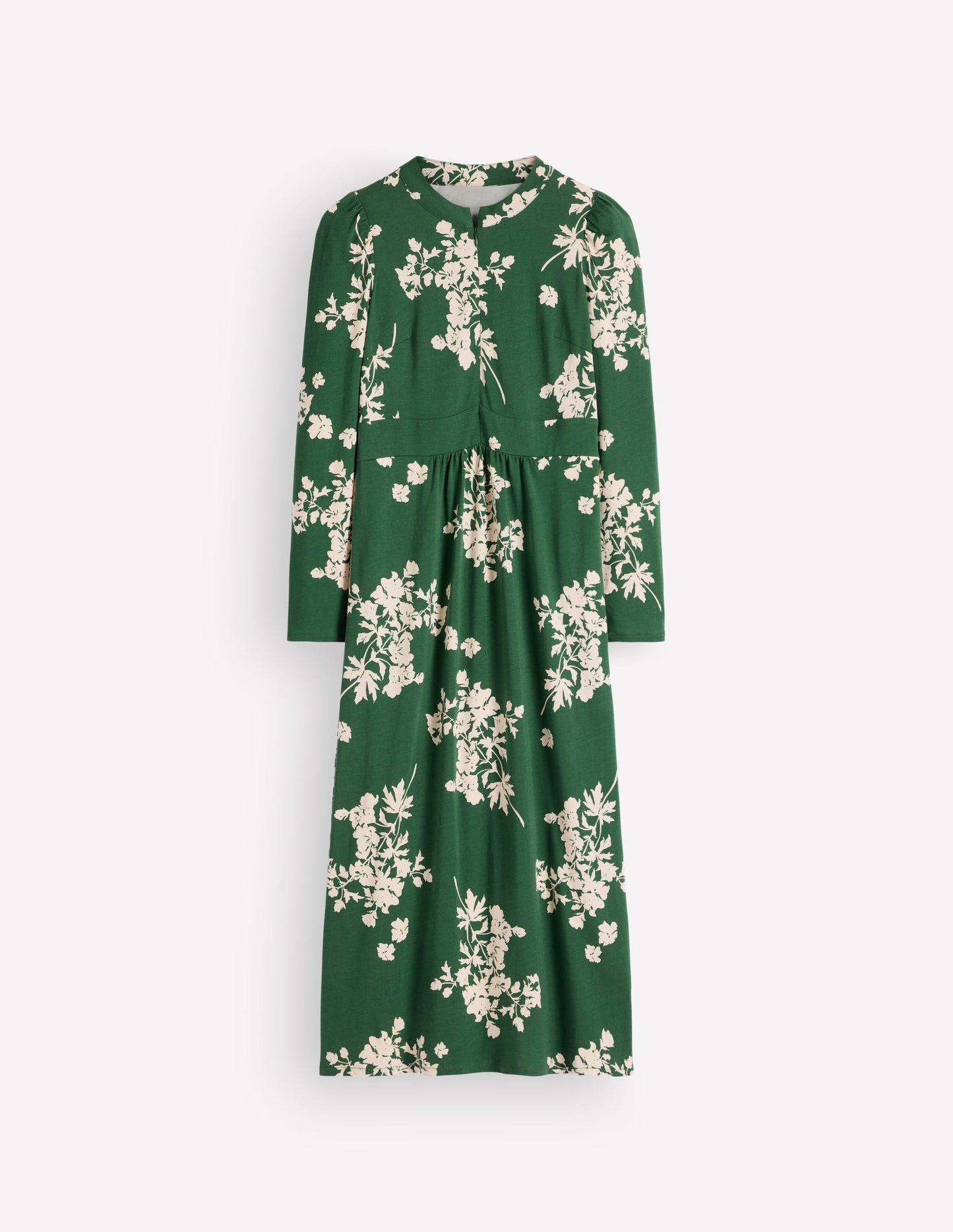 Hope Zip Detail Jersey Dress-Hunter Green, Flecked Bunch