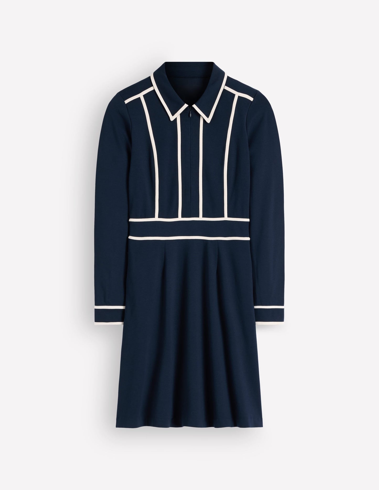 Ula Ponte Short Dress-Navy, Ivory
