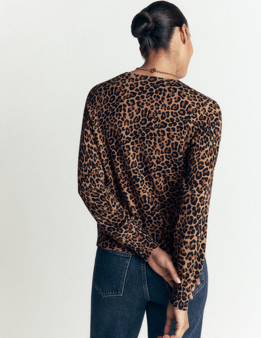 Camilla Cotton Crew Cardigan-Camel, Animal Fields