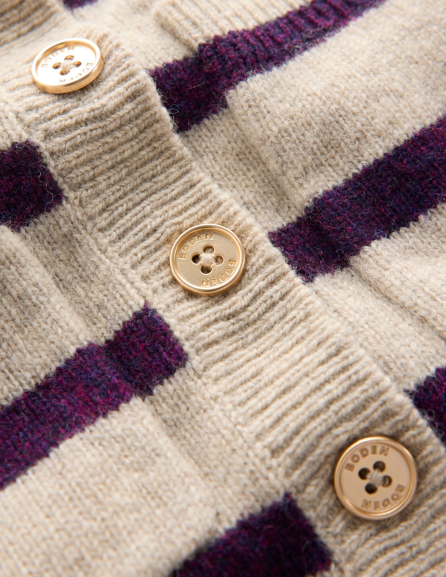 Marianne Merino Wool Jumper-Mink, Stripe