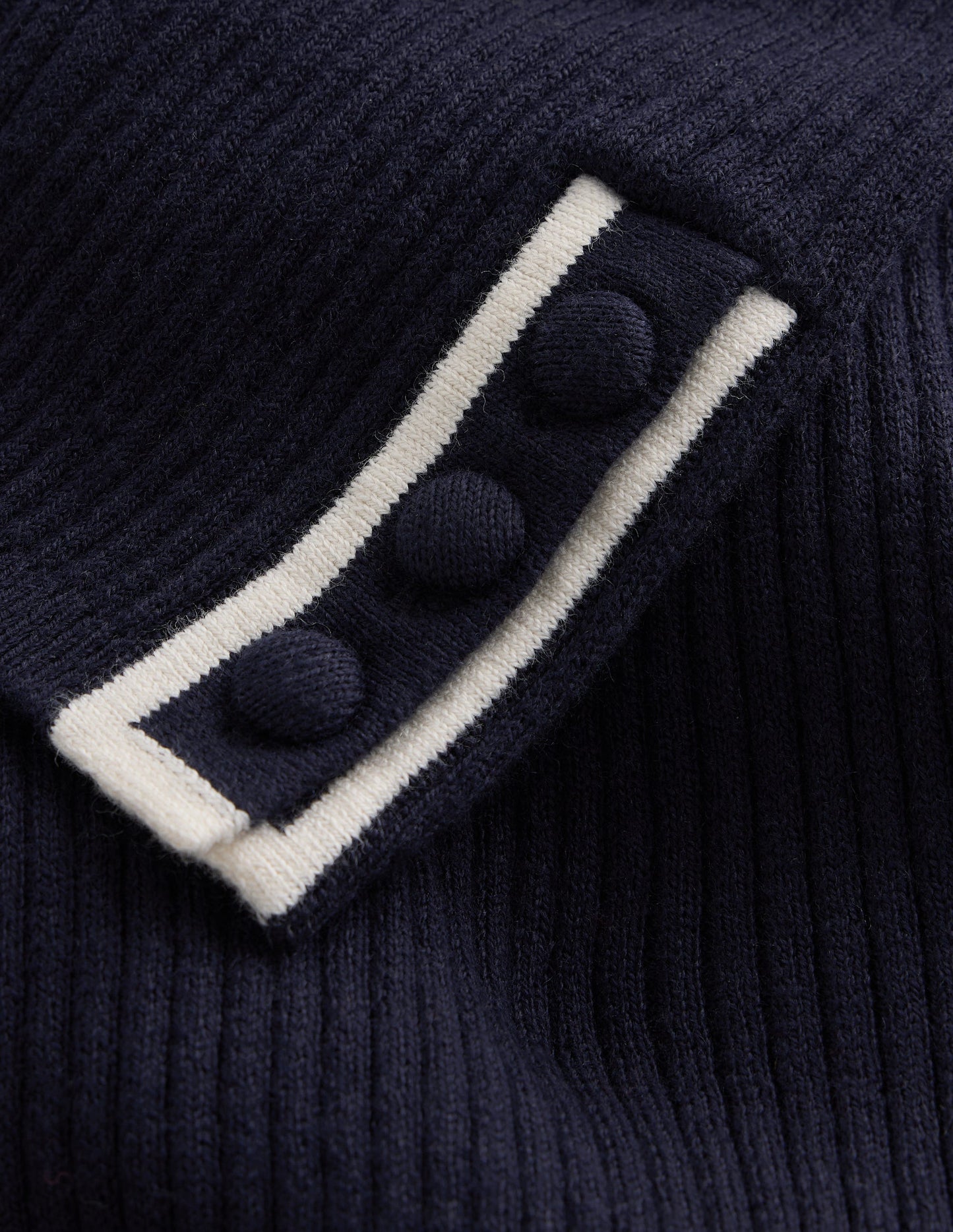 Paula Ribbed Boatneck Jumper-Navy
