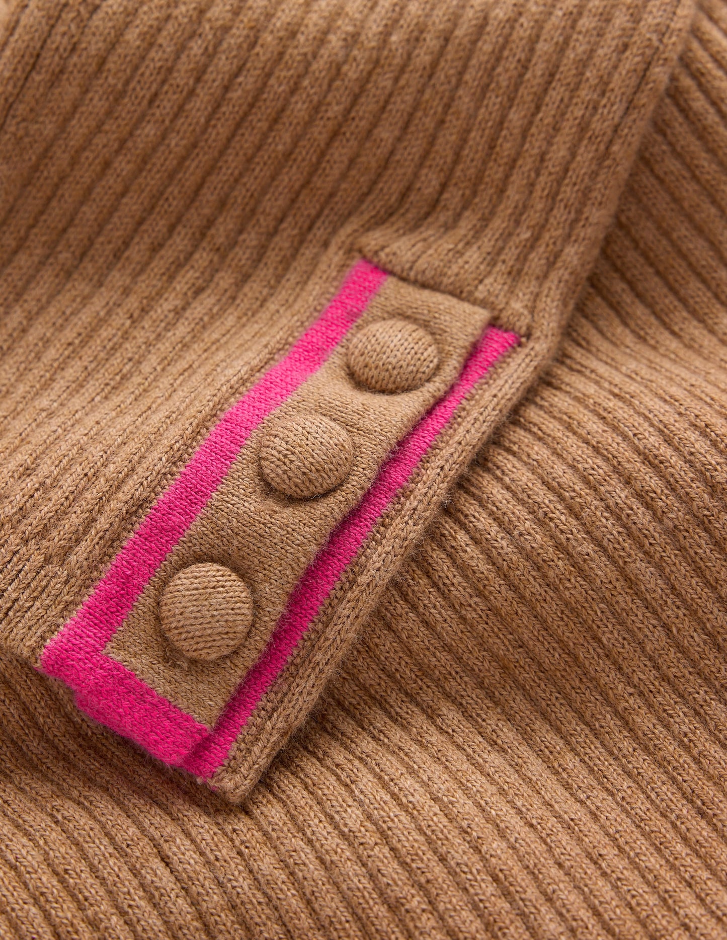 Paula Ribbed Boatneck Jumper-Camel