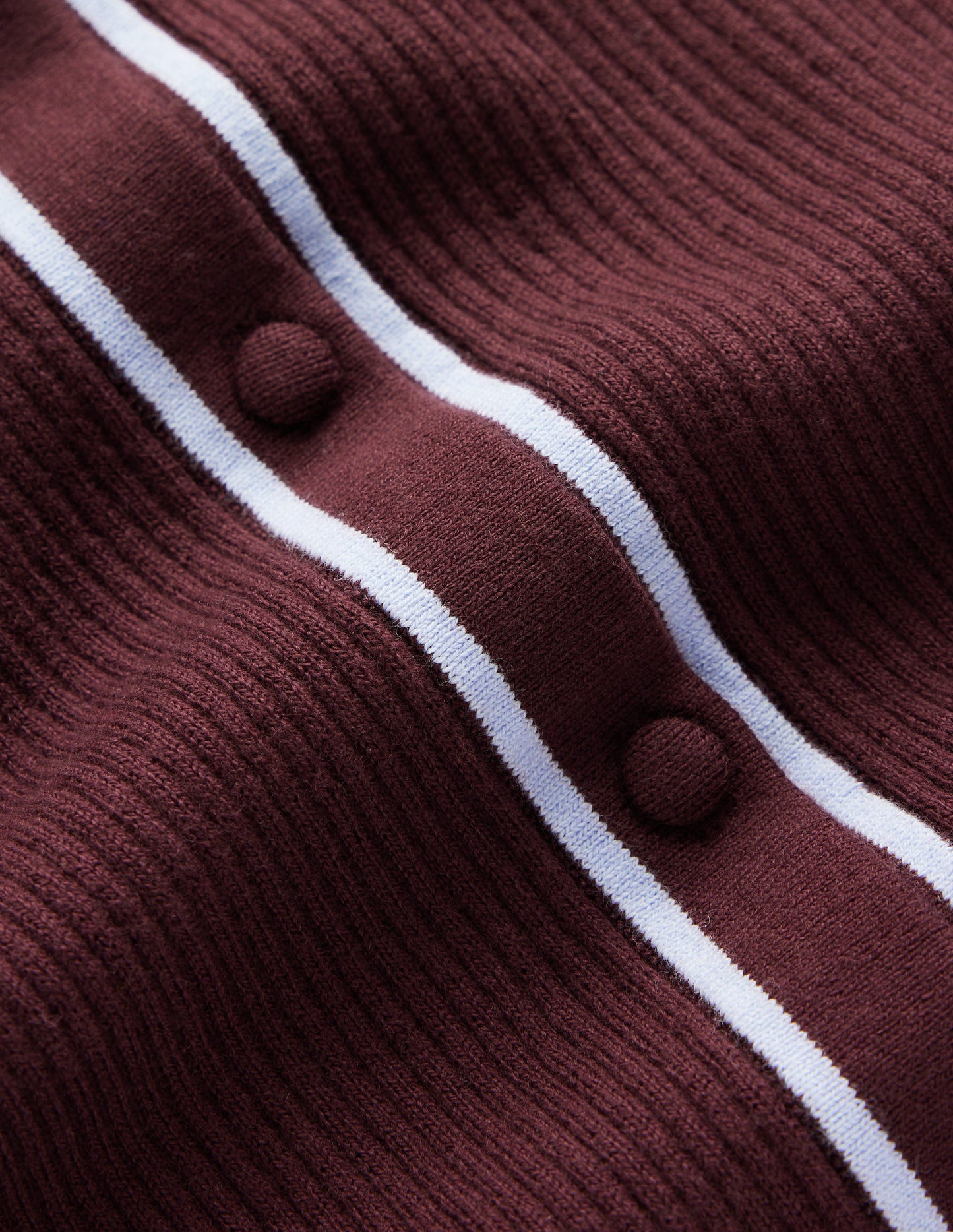 Paula Ribbed Crew Cardigan-Bitter Chocolate