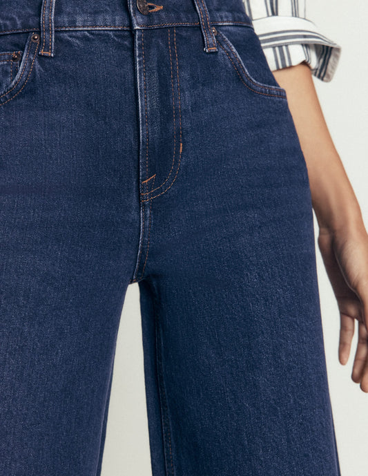 High Rise Wide Leg Jeans-Indigo Rinse