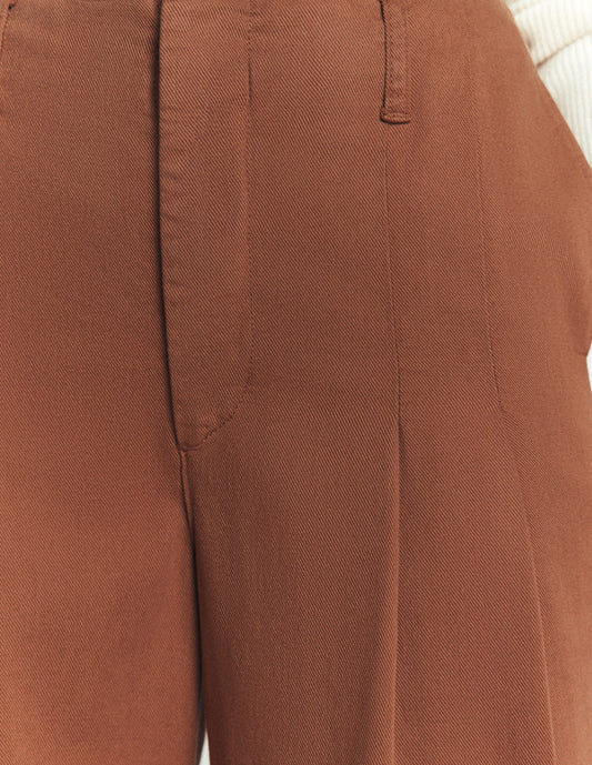 Mayfair Pleat Detail Trousers-Burnt Orange