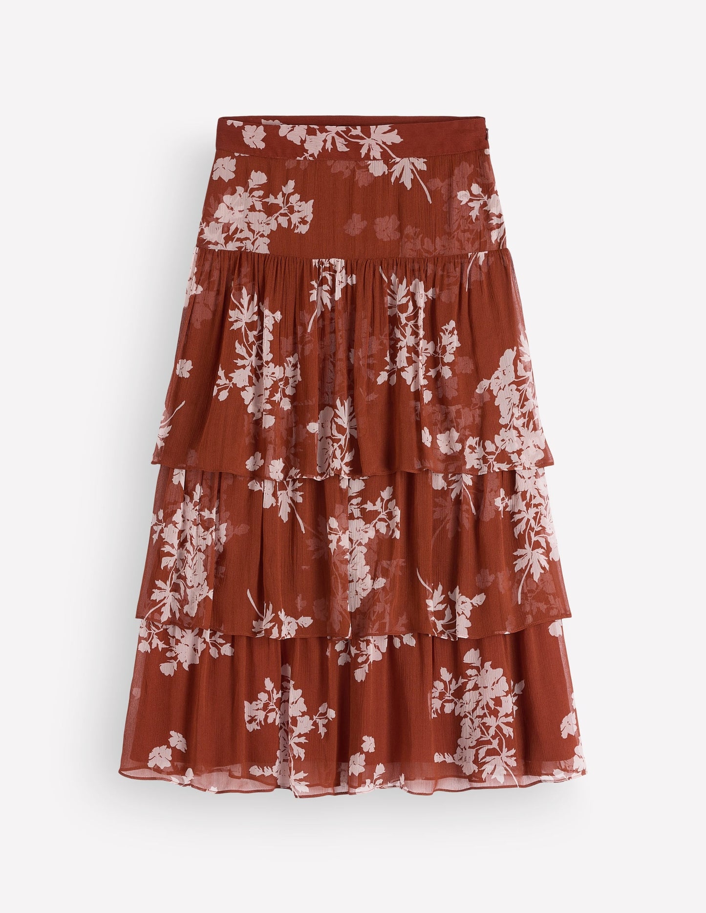 Tiered Ruffle Midi Skirt-Arabian Spice, Flecked Bunch
