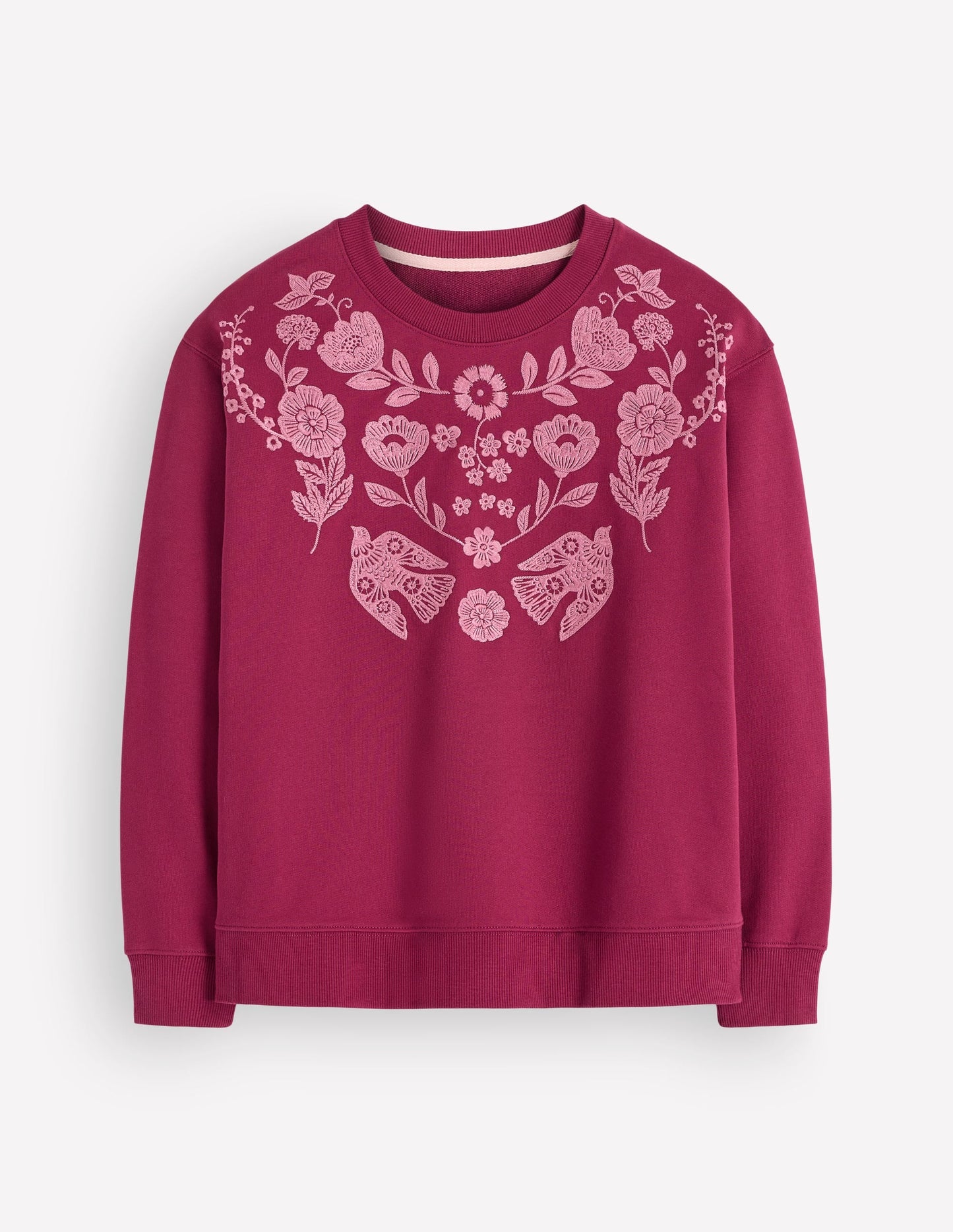 Emi Embroidered Sweatshirt-Rhododendron Embroidery