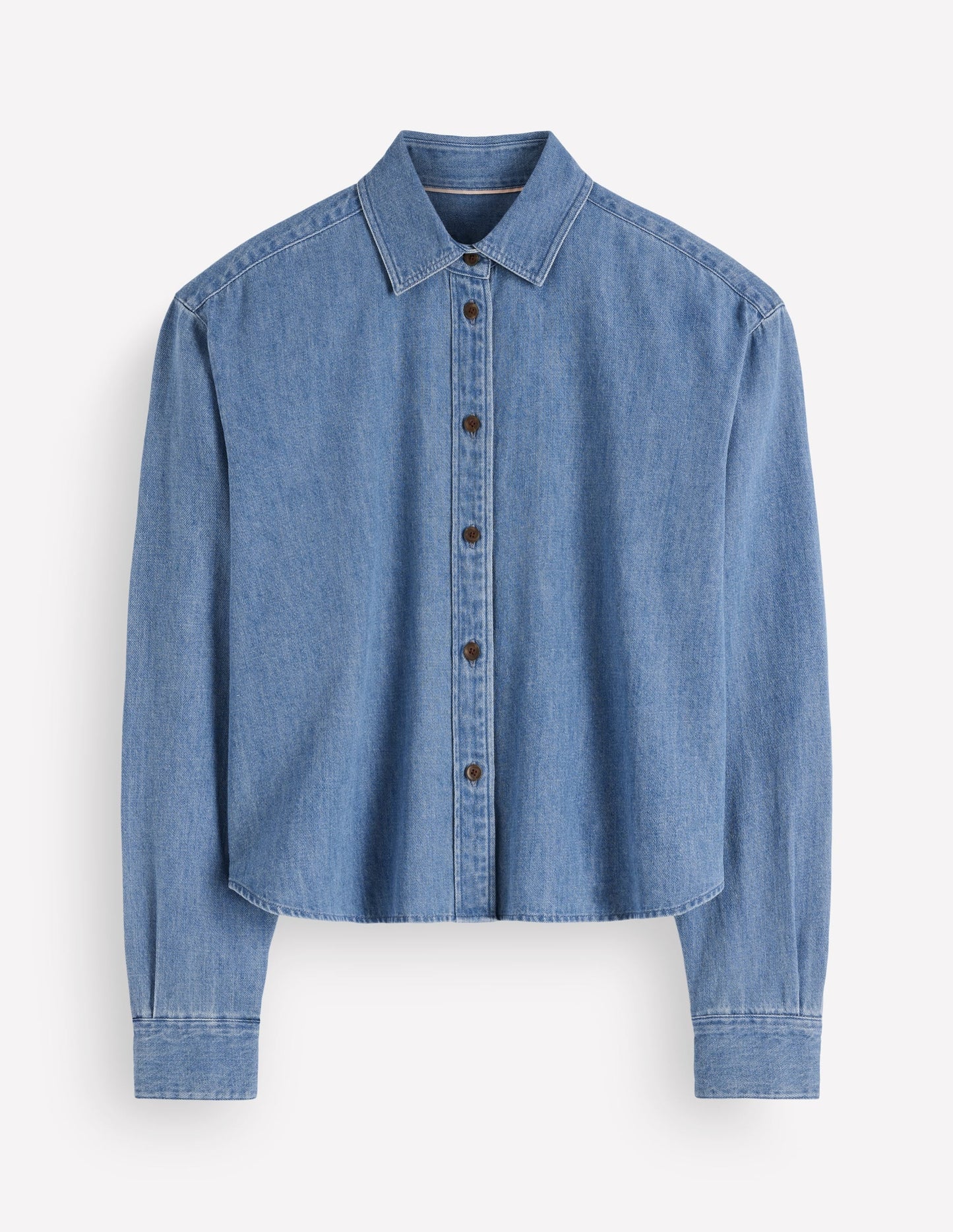 Sienna Cropped Denim Shirt-Light Authentic Denim
