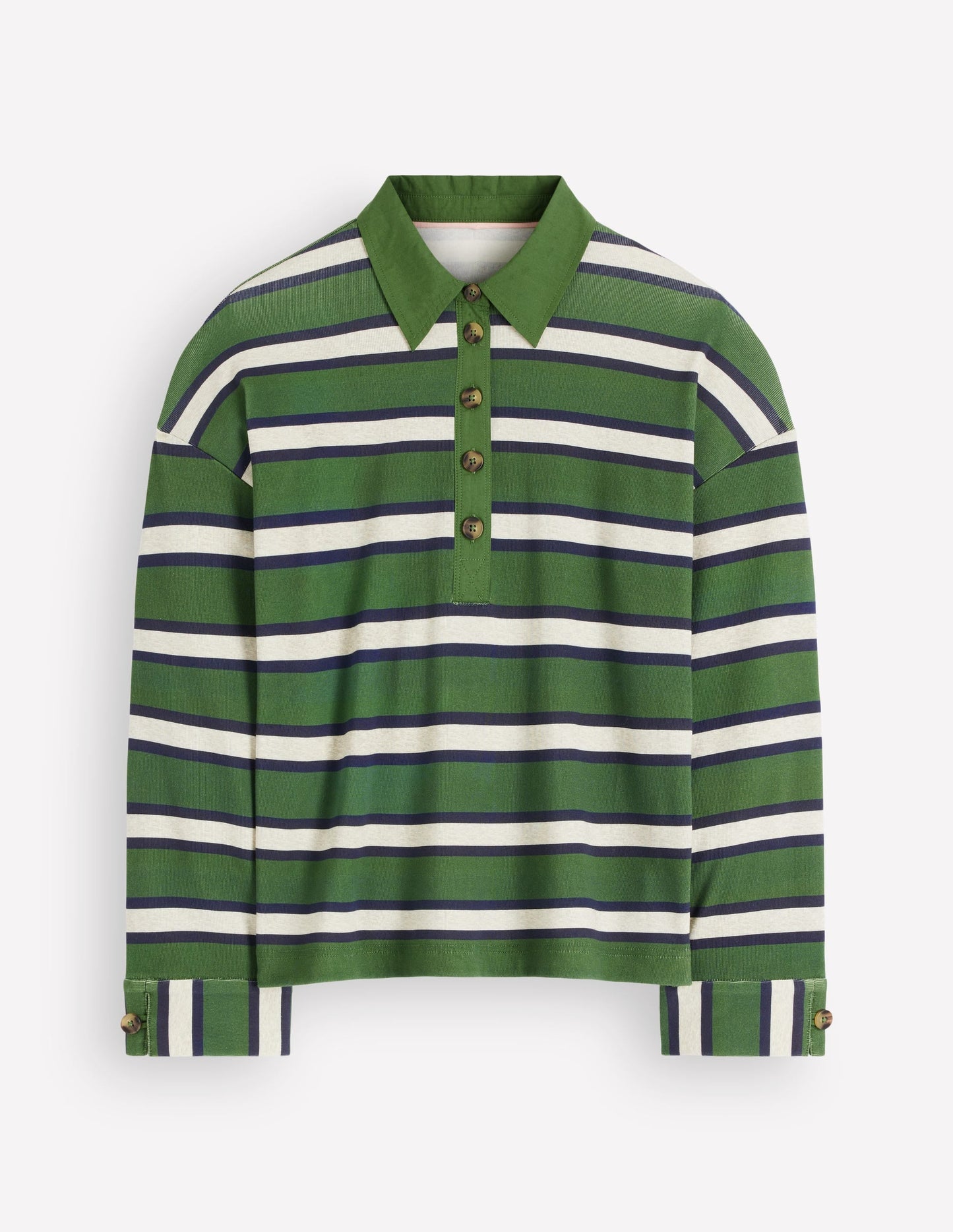 Polo Collar Mariner-Chive and Navy Stripe