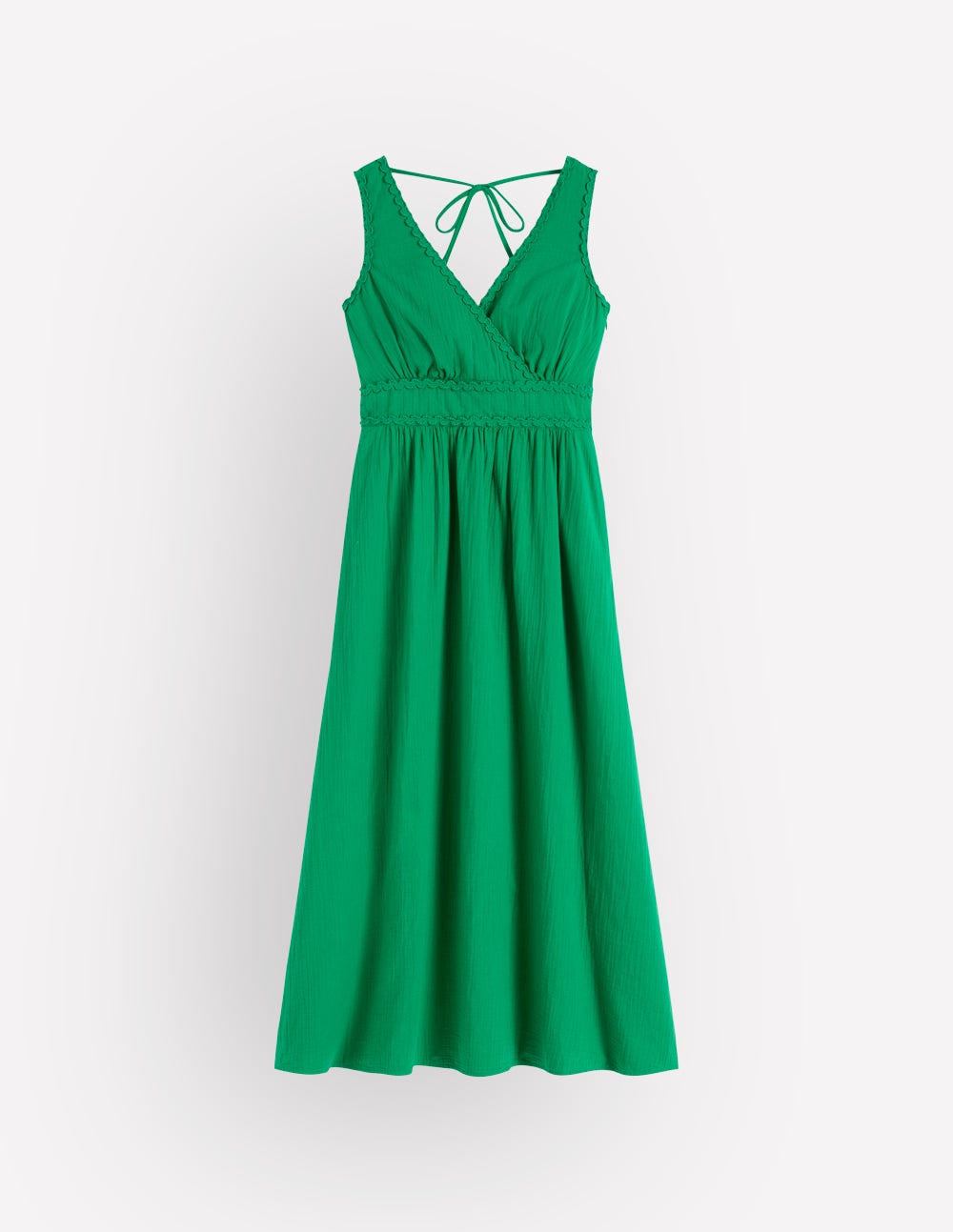 Lorna Trim Double Cloth Dress-Rich Emerald