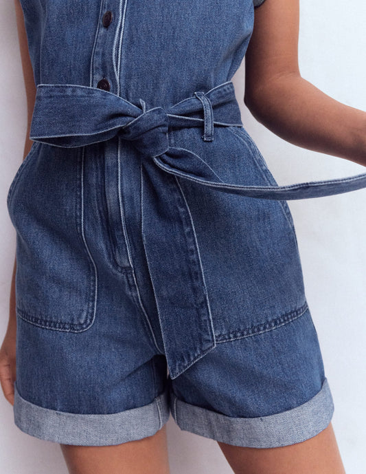 Kay Denim Playsuit-Denim