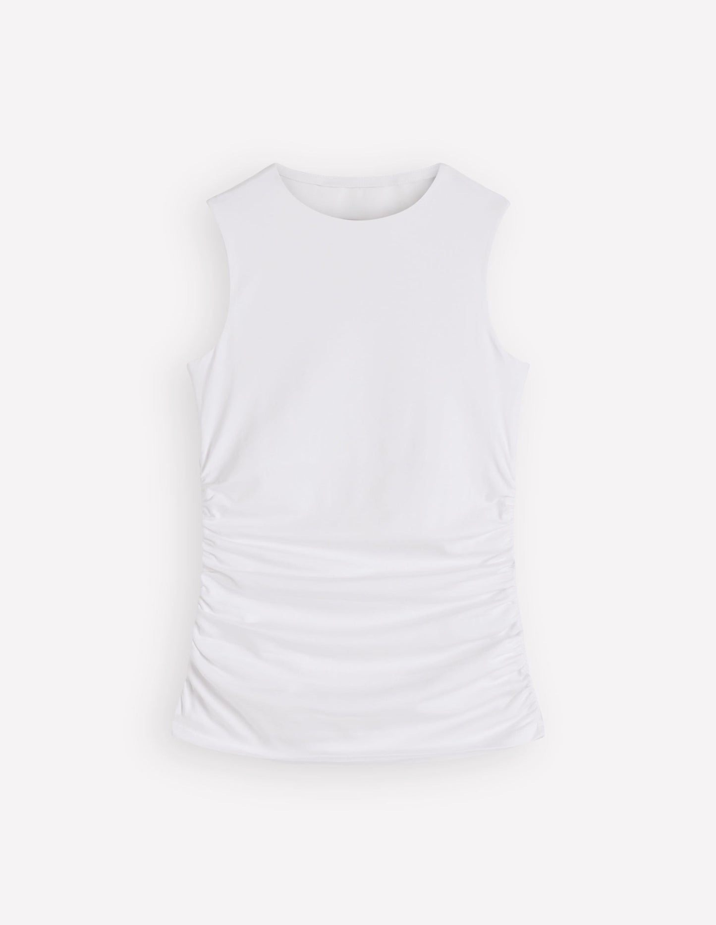 Tia Sleeveless Ruch Jersey Top-White