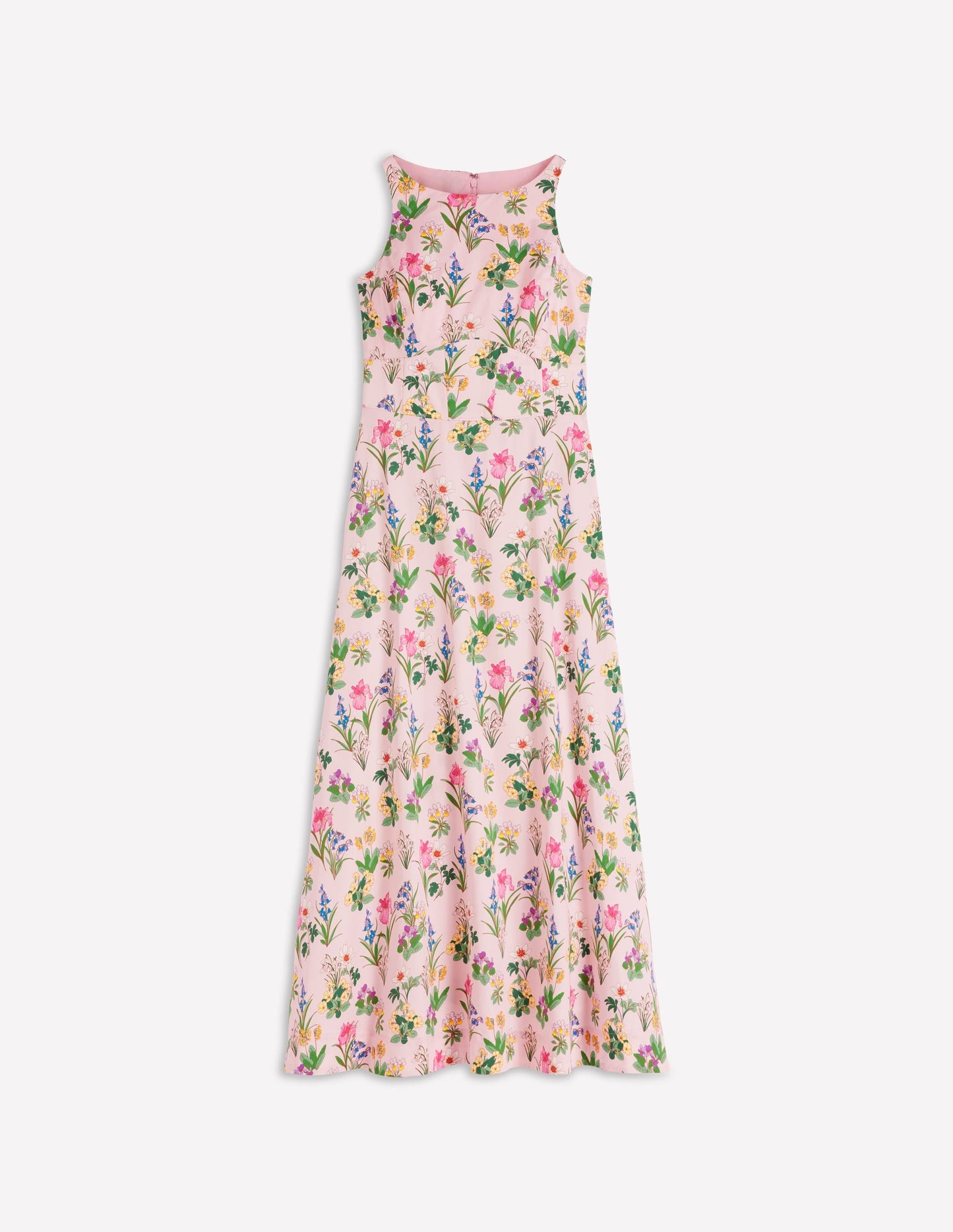 Silvia Boned Bodice Maxi Dress-French Pink, Delicate Blossom