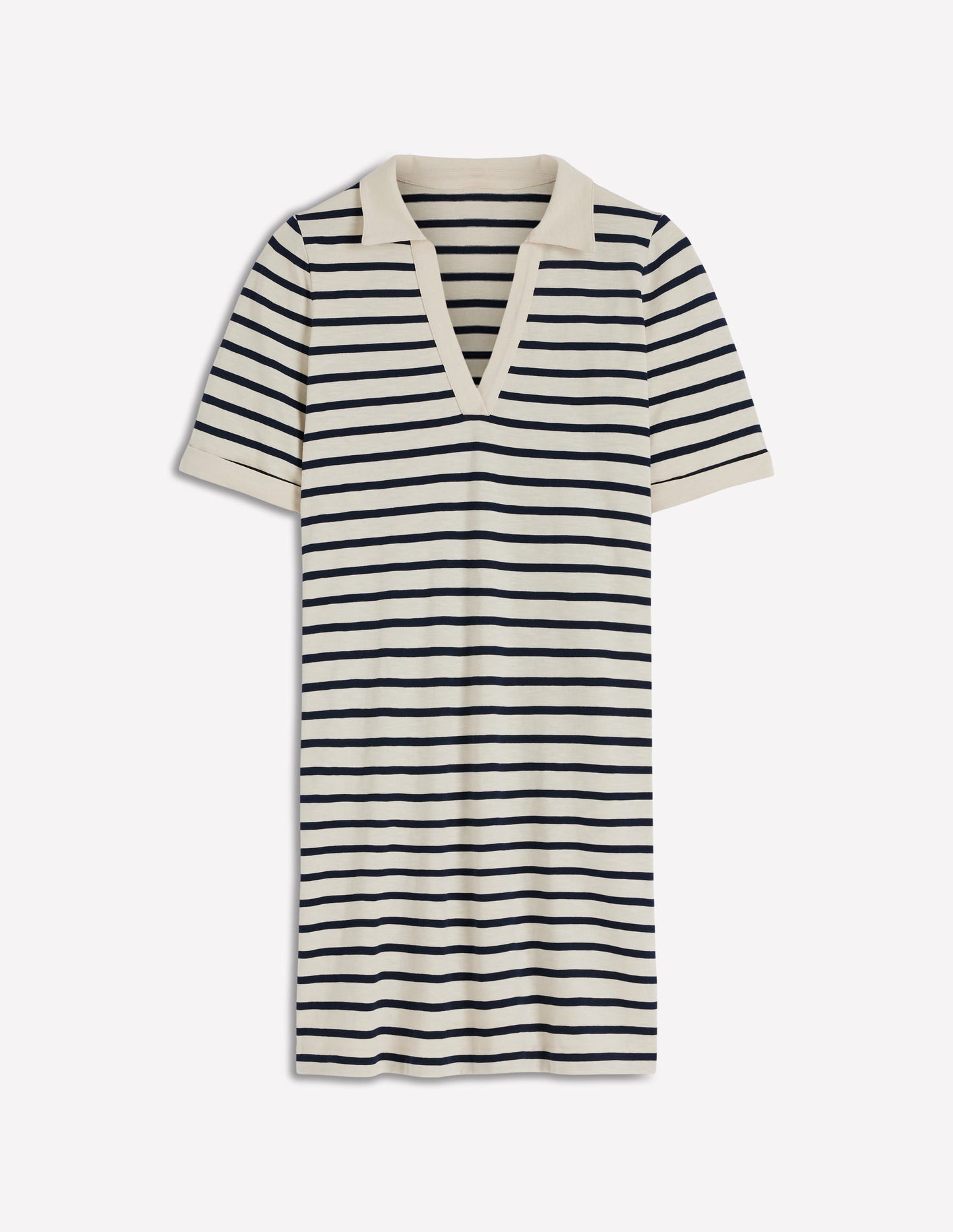 Tilda Jersey T-shirt Dress-Navy and Ivory Stripe