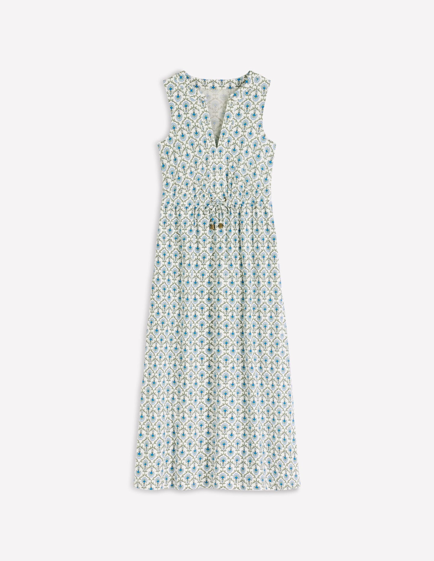 Delphine Midi Jersey Dress-Ivory, Flower Lattice
