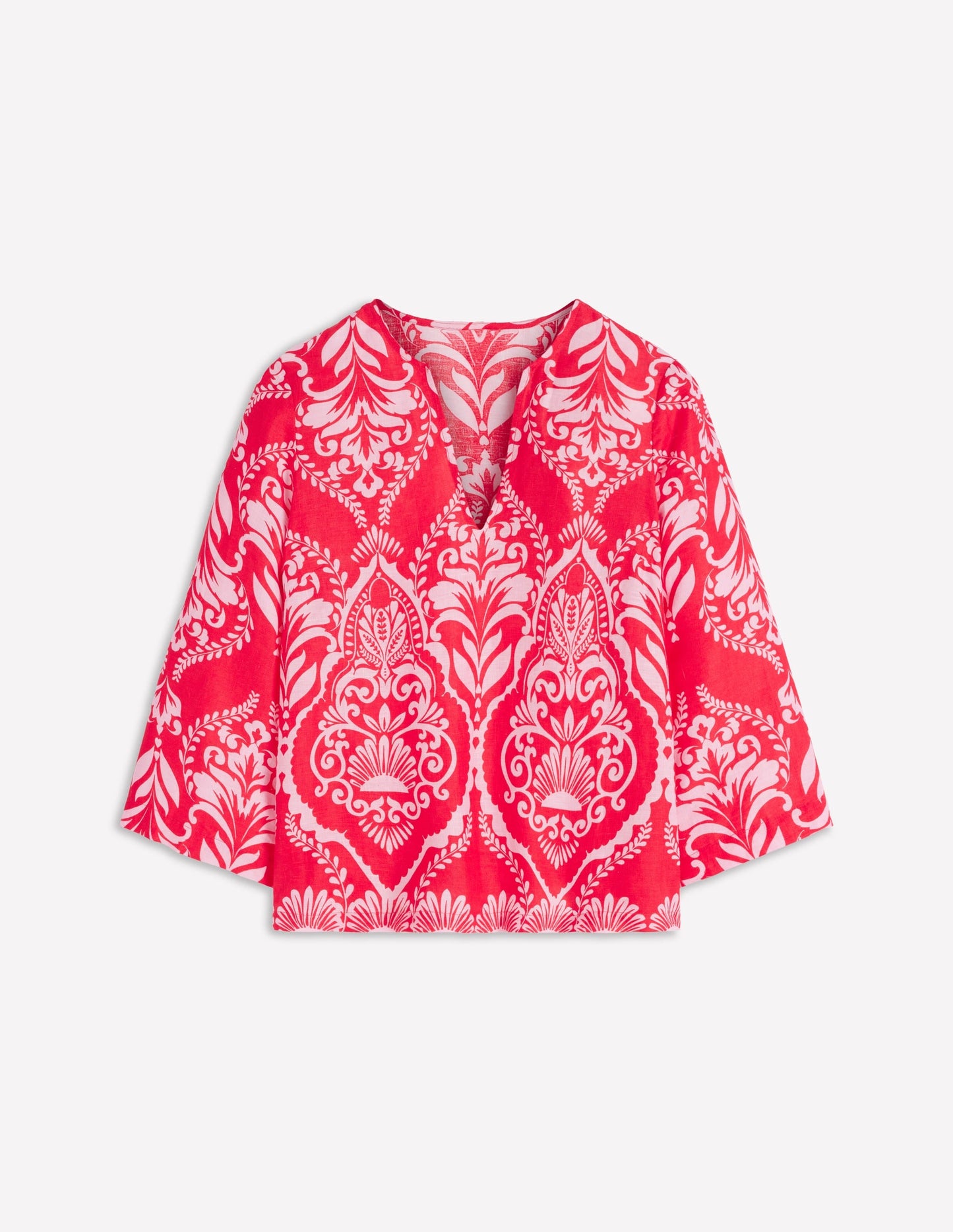 Cleo Linen Top-Red, Ornamental Garden Mono