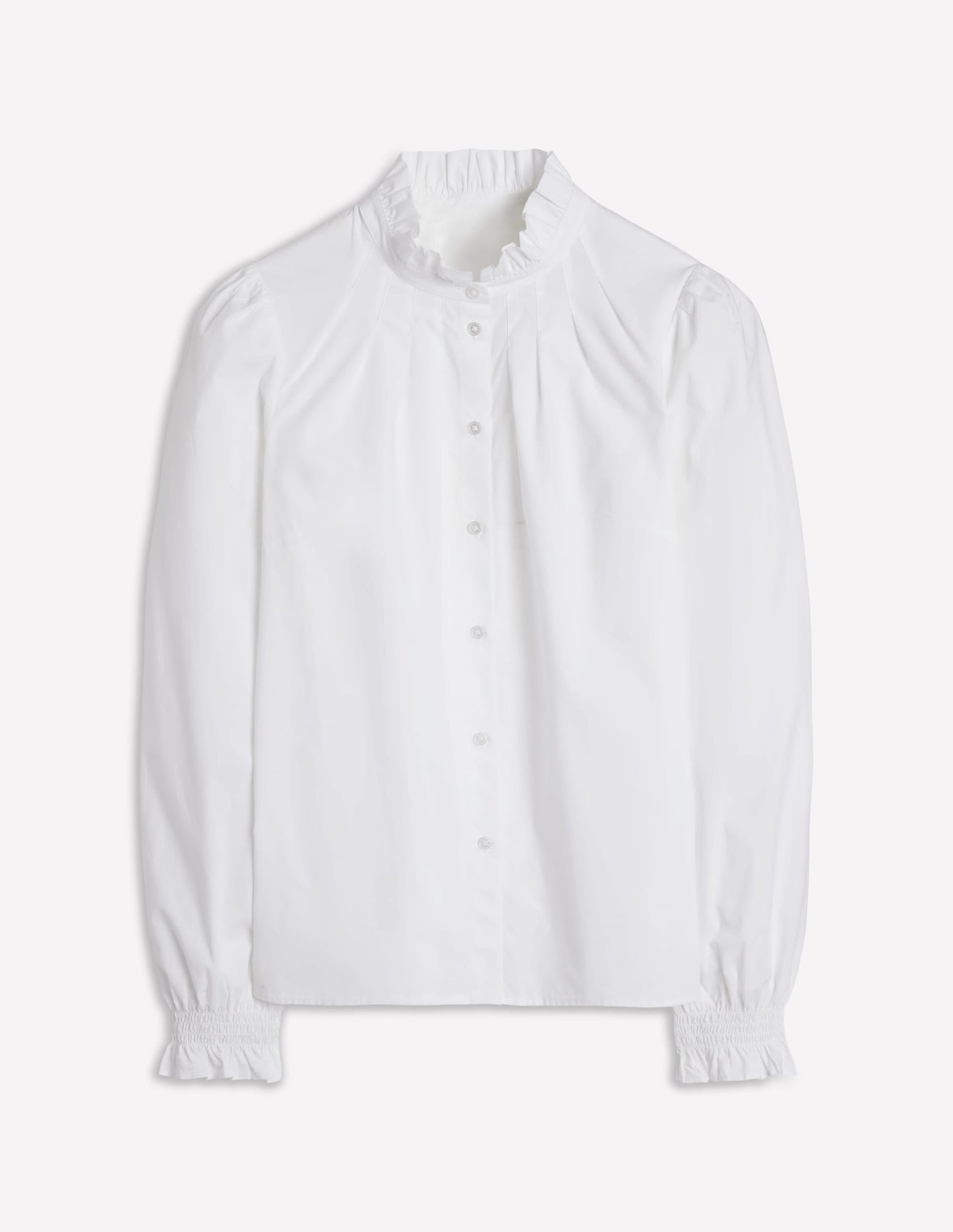 Lorna Pleated Cotton Top-White