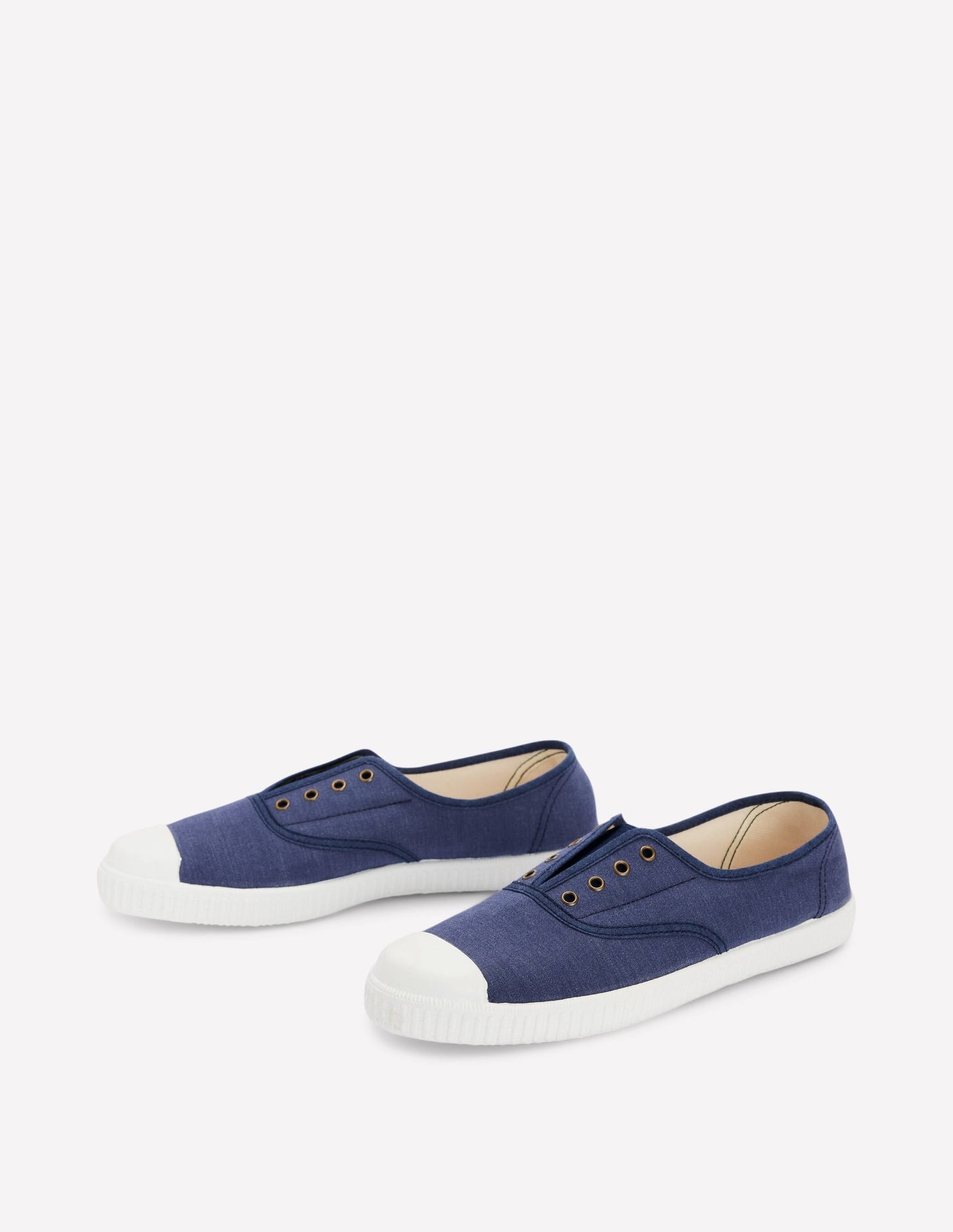 Laceless Canvas Plimsoll-Navy