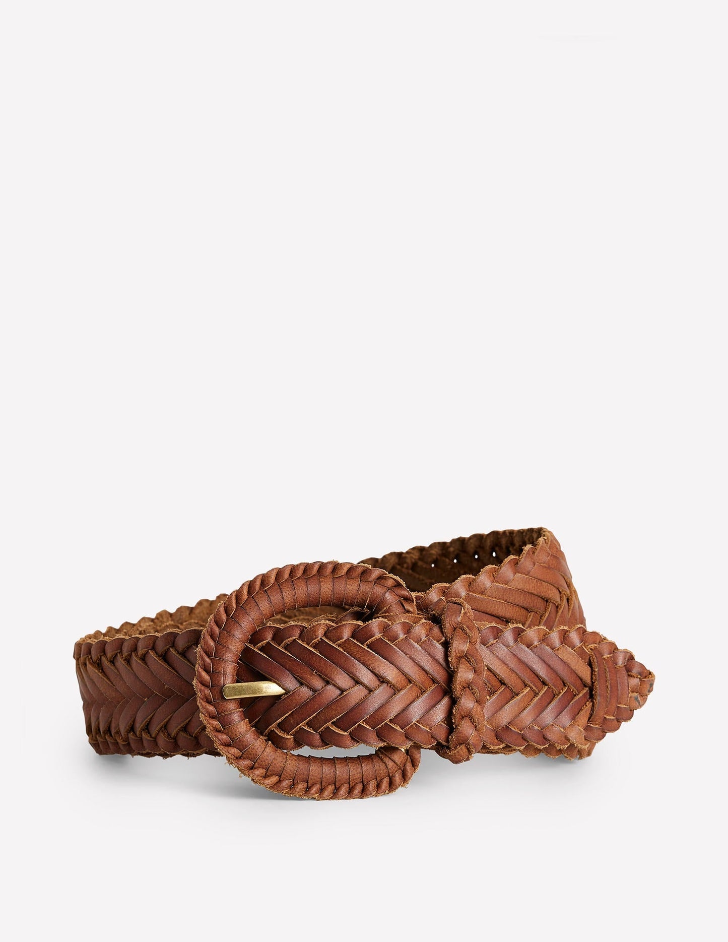 Woven Leather Belt-Tan