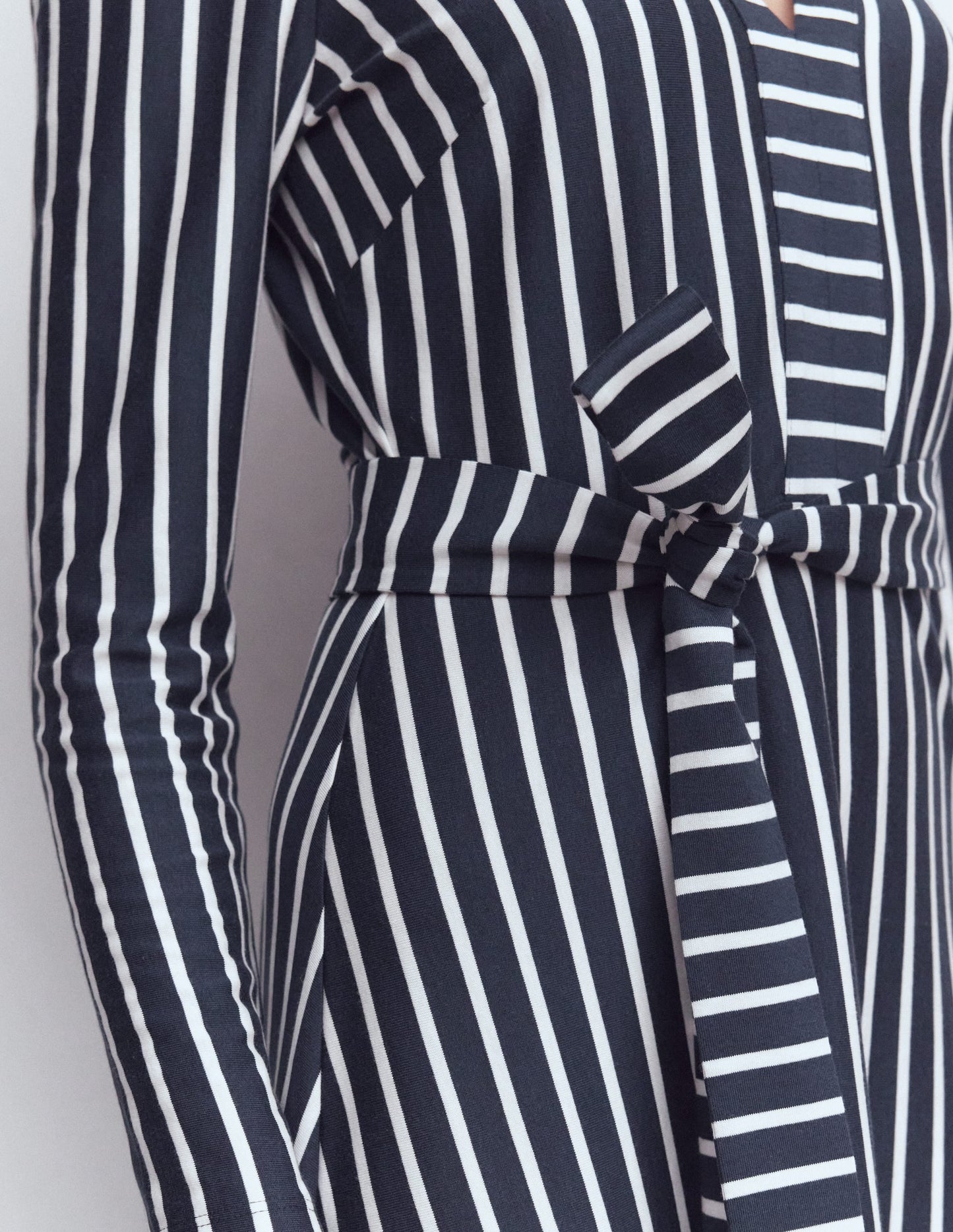 Imogen Collared Jersey Dress-French Navy and Ivory Stripe