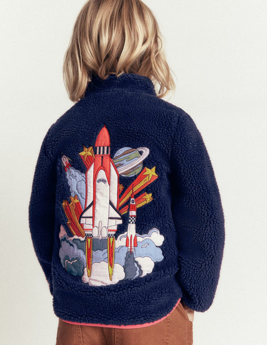 Cosy Borg Jacket-College Navy Space